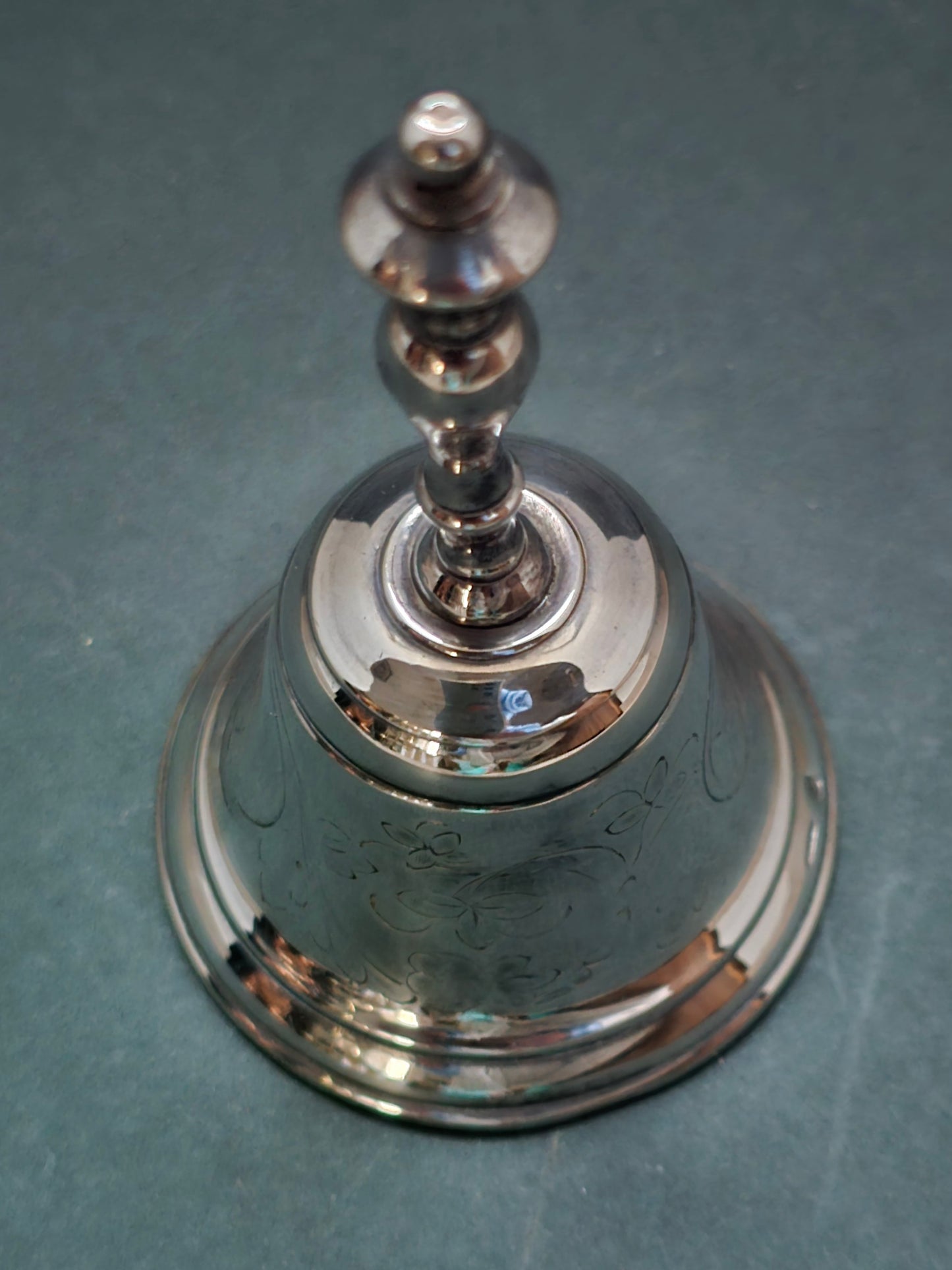 Antique Christofle Silver-Plated Table Bell - French Luxury circa 1870 with Ornate Engraving
