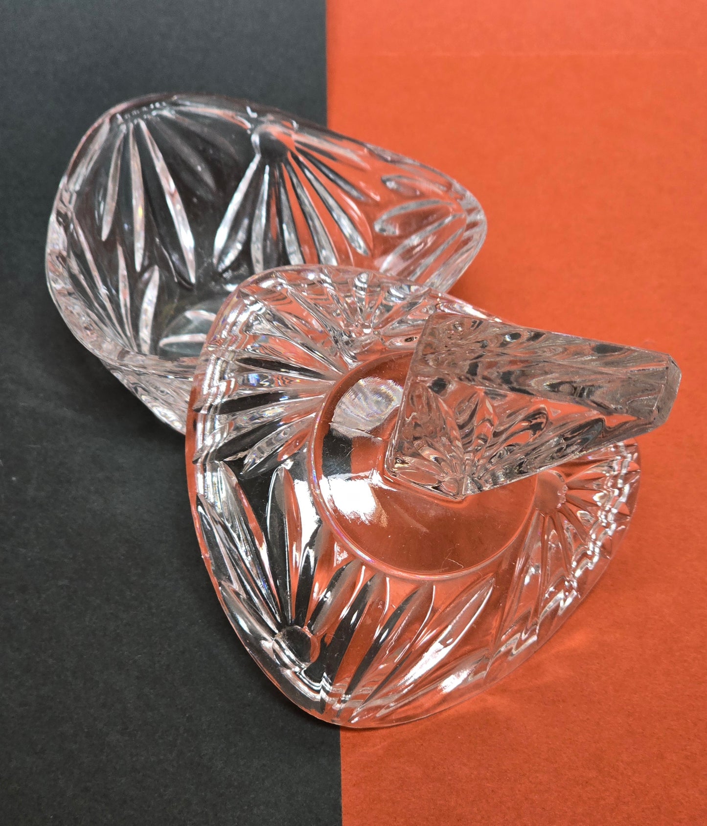 Art Deco Crystal Vanity Set 1930s - 3-Piece Cut Glass with Atomizer and Tray