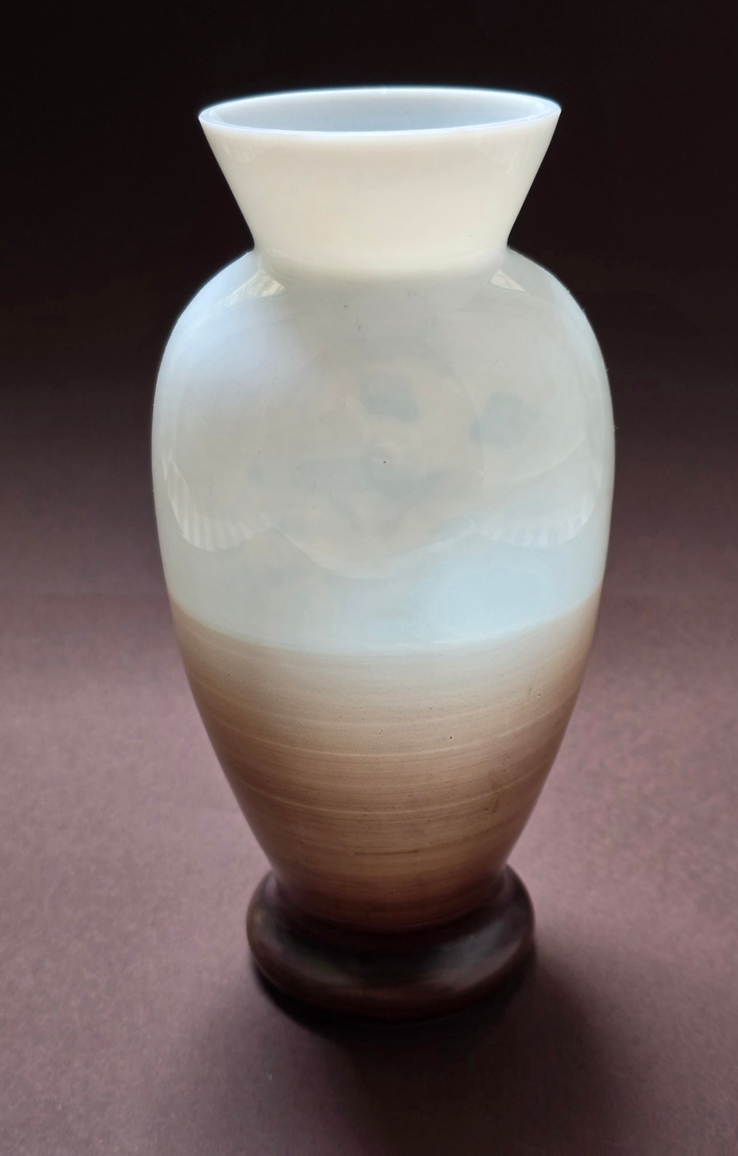 Antique Opaline Glass Vase 1880 - Hand-Painted Milk White Victorian Decor