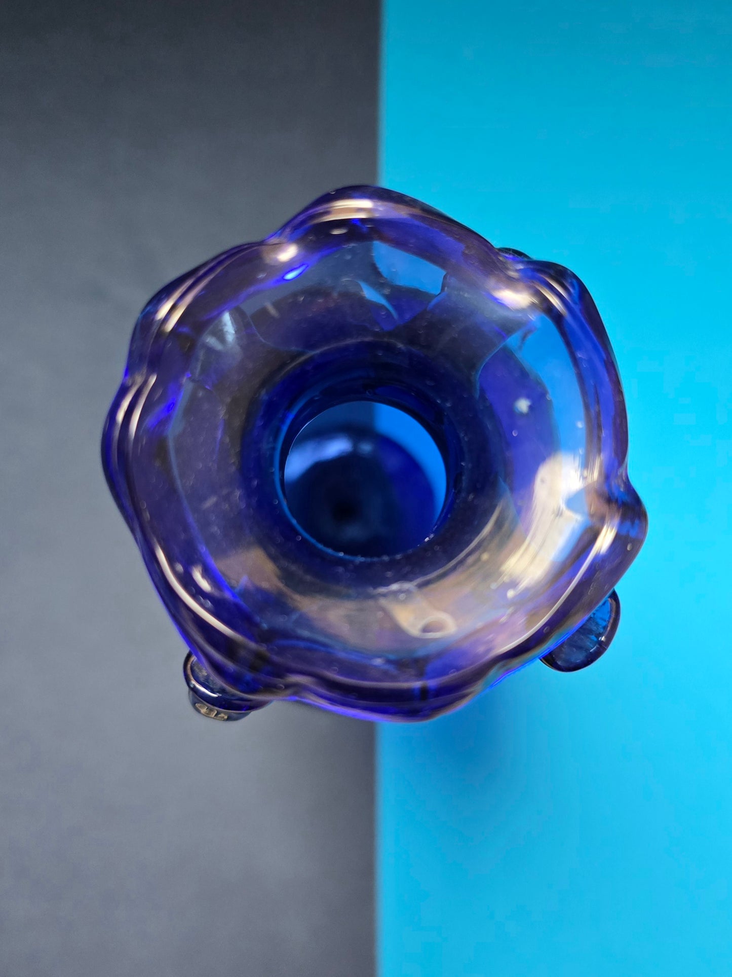 Cobalt Blue Murano Glass Vase – Mouth-Blown, 1950s
