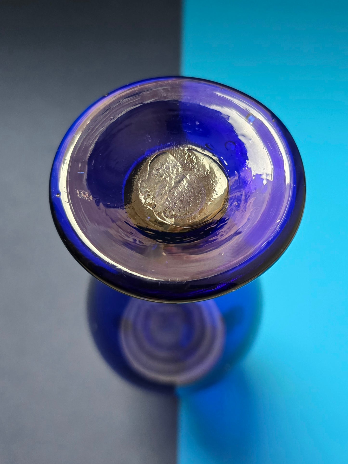 Cobalt Blue Murano Glass Vase – Mouth-Blown, 1950s