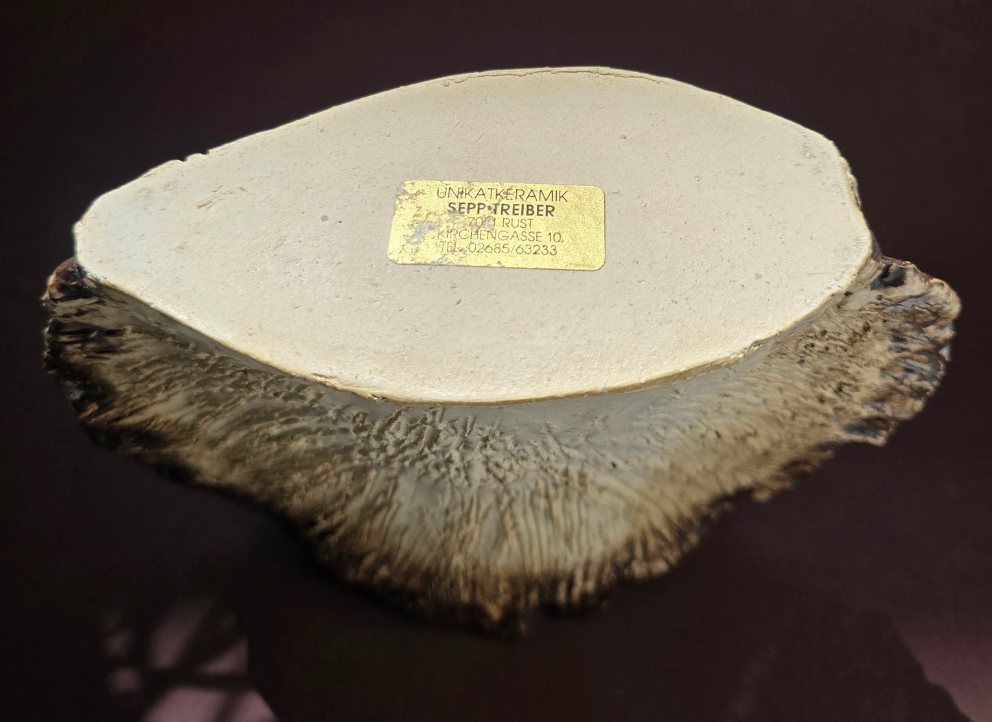 Sepp Treiber Unikatkeramik Shell Bowl – Studio Pottery, Rust, Austria, 1960s