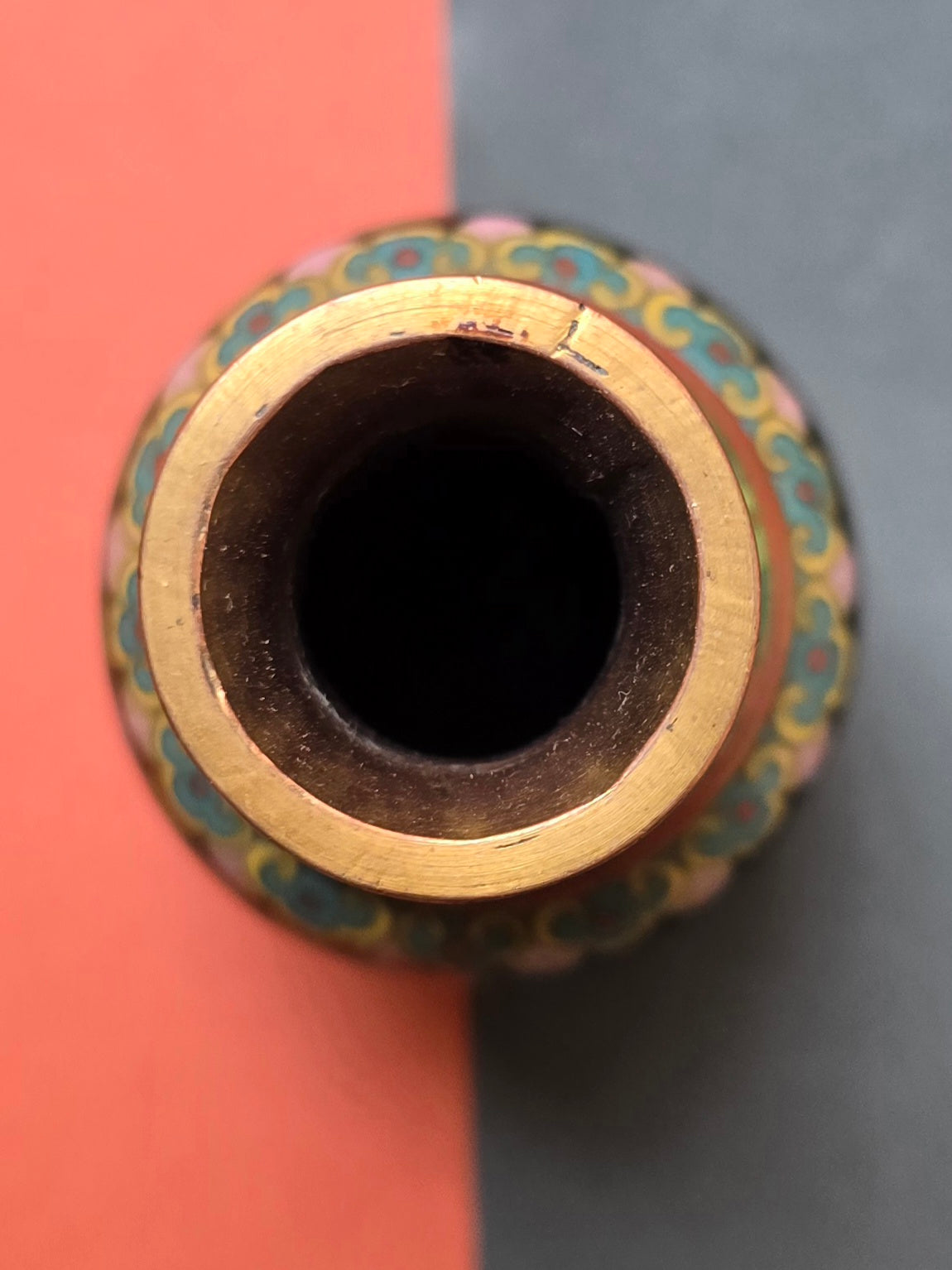 Chinese Black Cloisonné Miniature Vase – Dragon on Midnight Ground, 1940s–50s