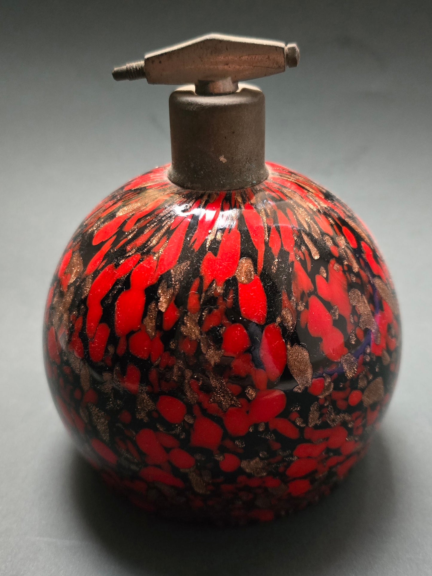 Vincenzo Nason & C. Murano Glass Toilet Set – Red, Black & Gold Aventurine, 1950s