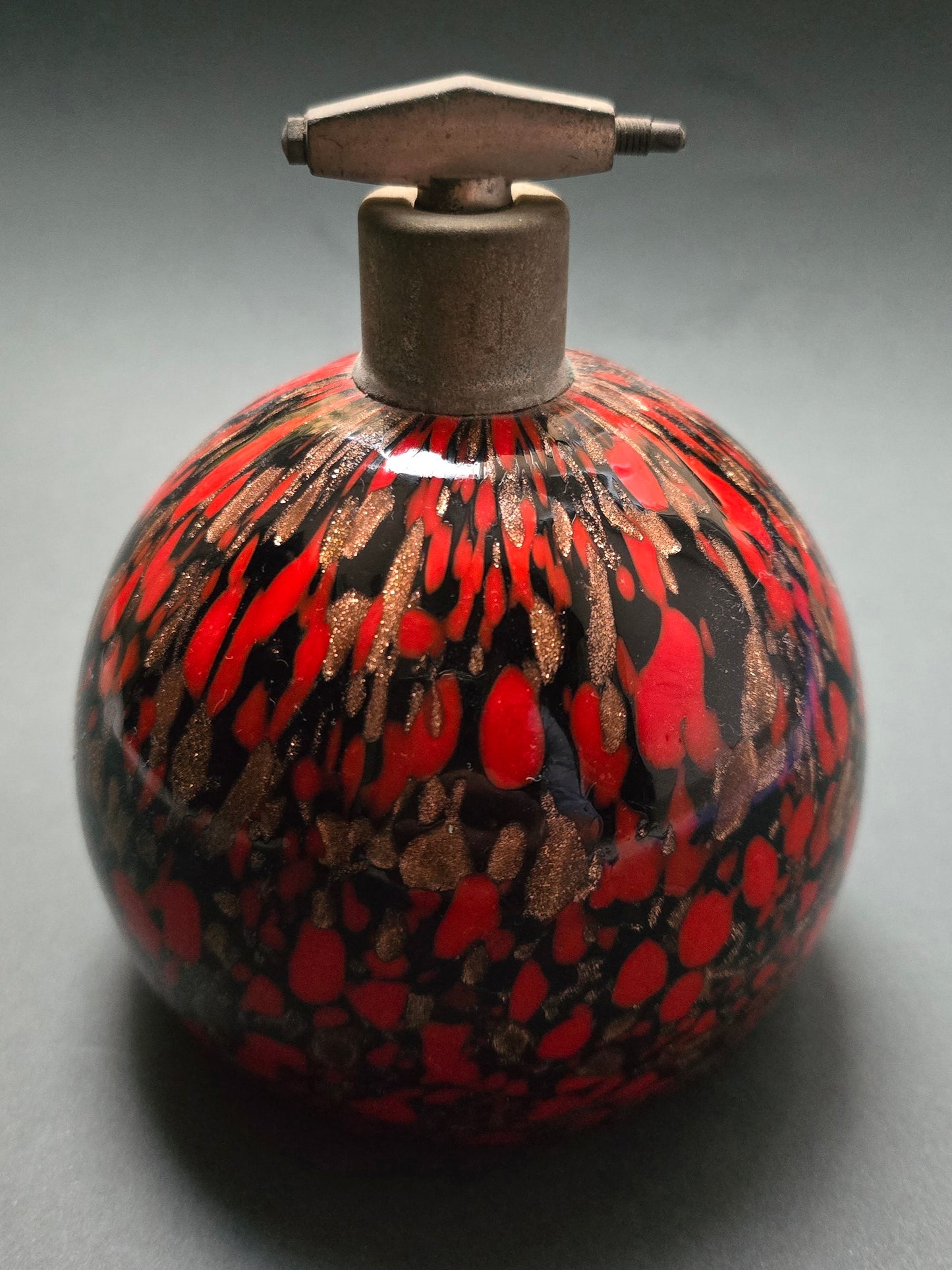 Vincenzo Nason & C. Murano Glass Toilet Set – Red, Black & Gold Aventurine, 1950s