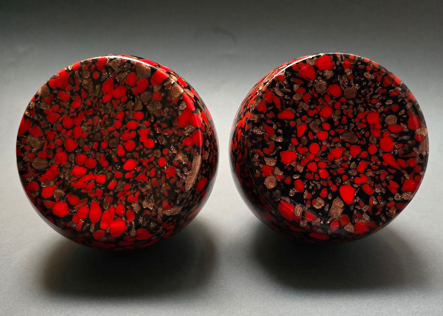 Vincenzo Nason & C. Murano Glass Toilet Set – Red, Black & Gold Aventurine, 1950s