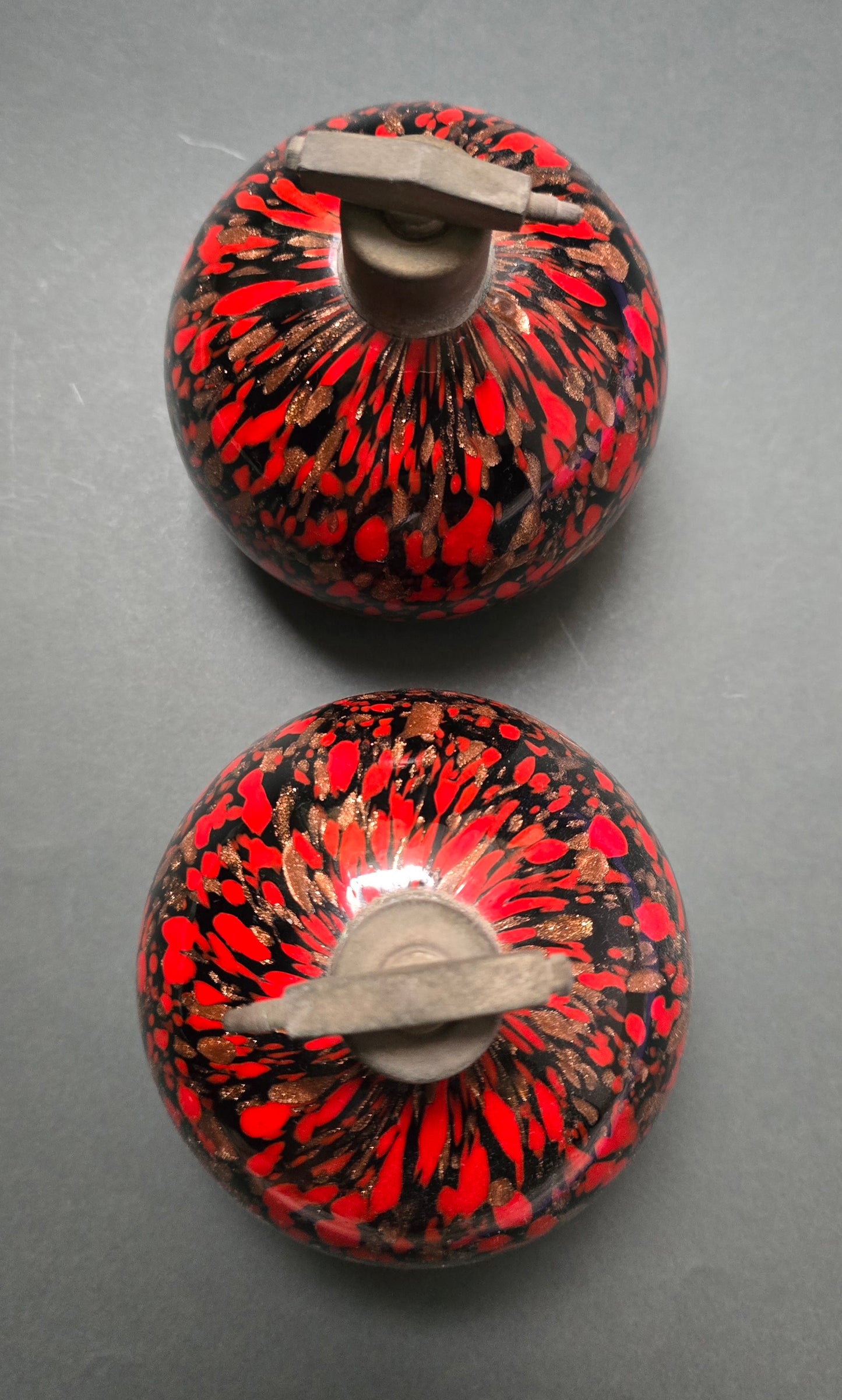 Vincenzo Nason & C. Murano Glass Toilet Set – Red, Black & Gold Aventurine, 1950s