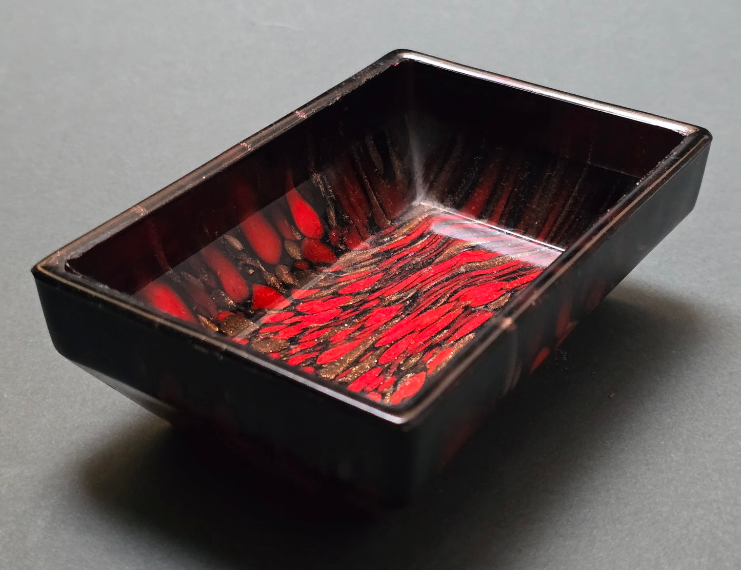 Vincenzo Nason & C. Murano Glass Toilet Set – Red, Black & Gold Aventurine, 1950s