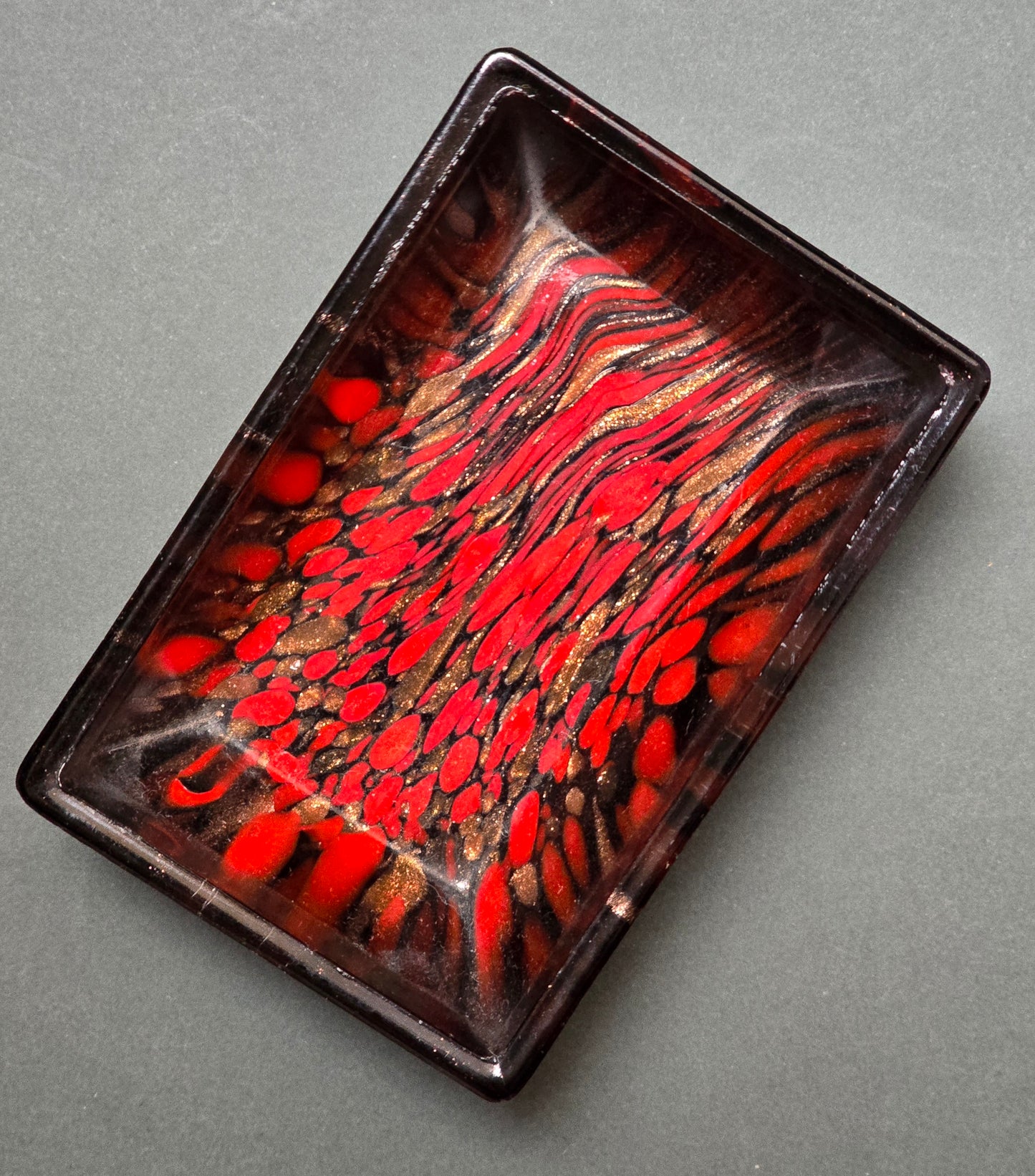 Vincenzo Nason & C. Murano Glass Toilet Set – Red, Black & Gold Aventurine, 1950s