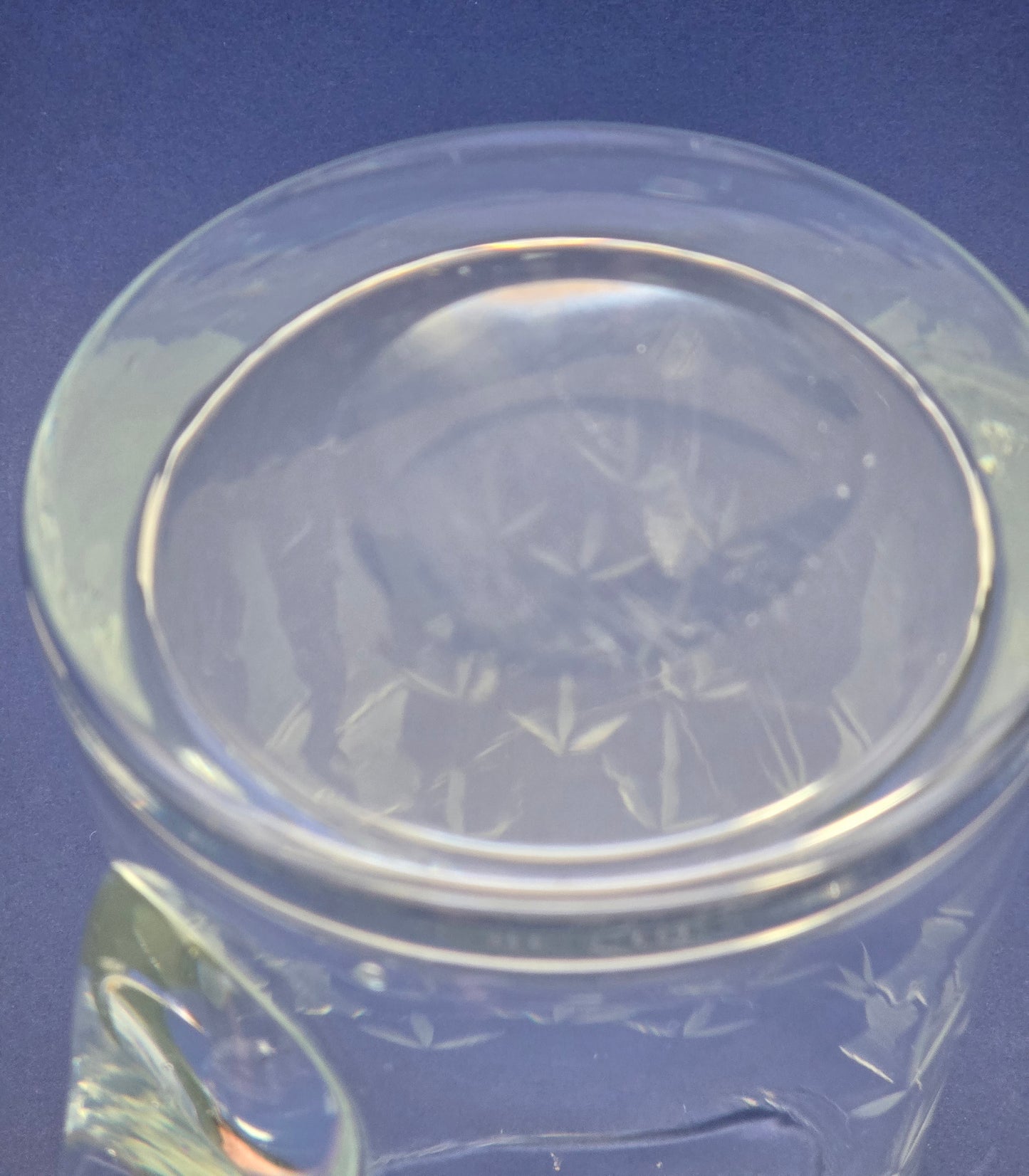 Antique Crystal Water Jug with Japonisme Bamboo Engraving, c.1890
