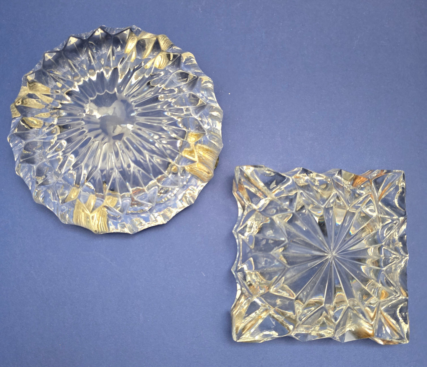 Art Deco Crystal Ashtray with Sterling Silver Holder, c. 1930
