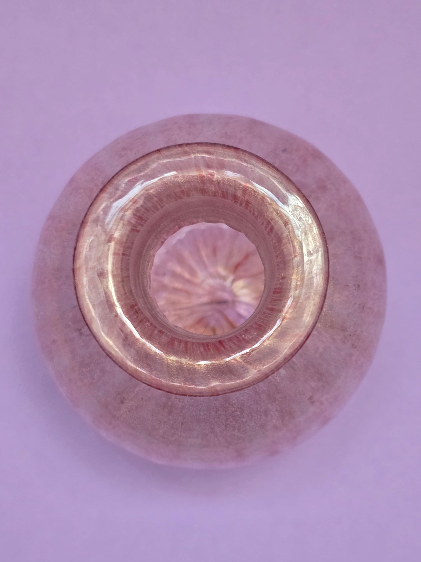 Murano Glass Perfume Bottle with Gold Foil – Ornate Stopper, c. 1920