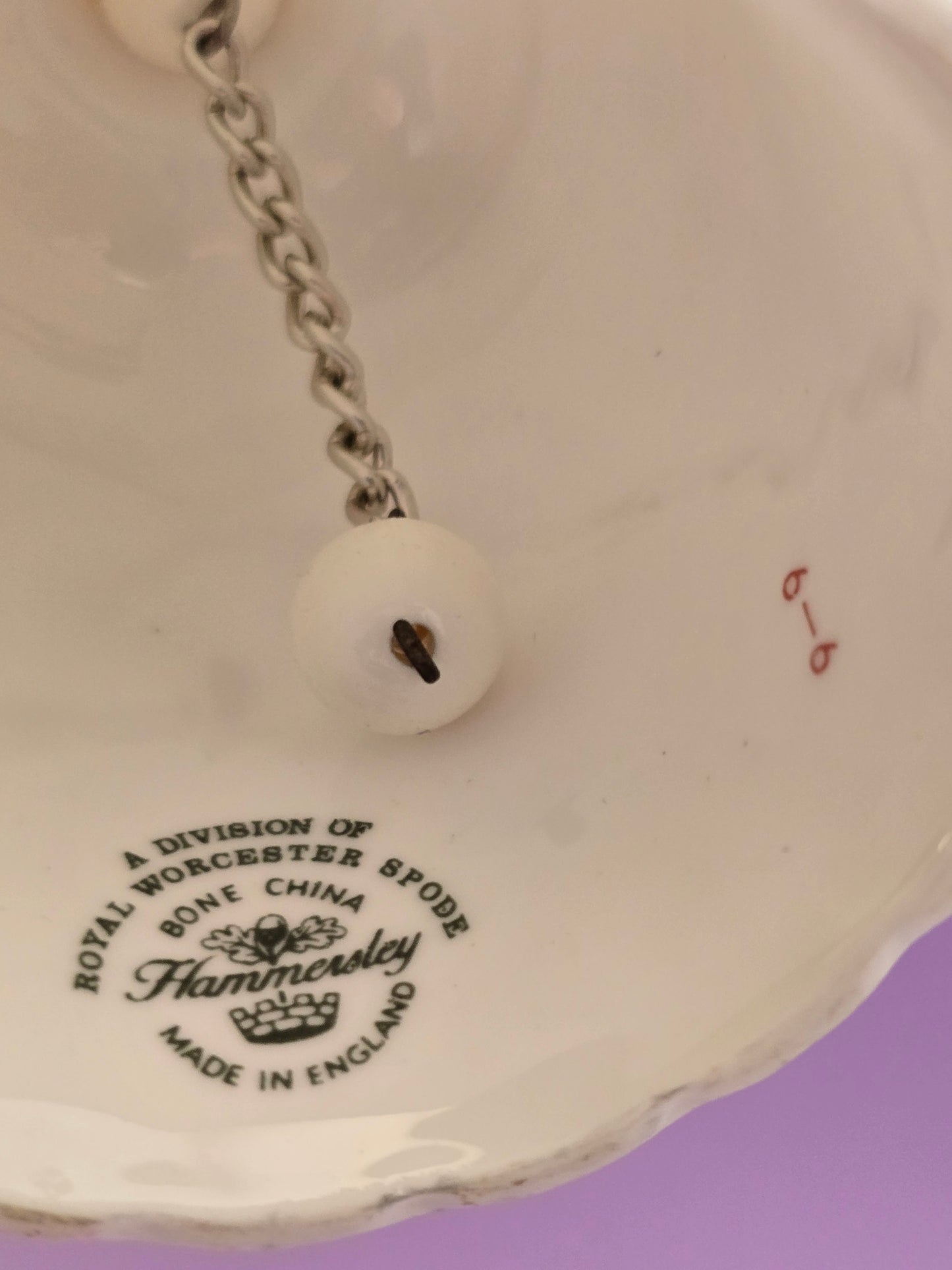 English Porcelain Table Bell – Hammersley & Palissy, c. 1970