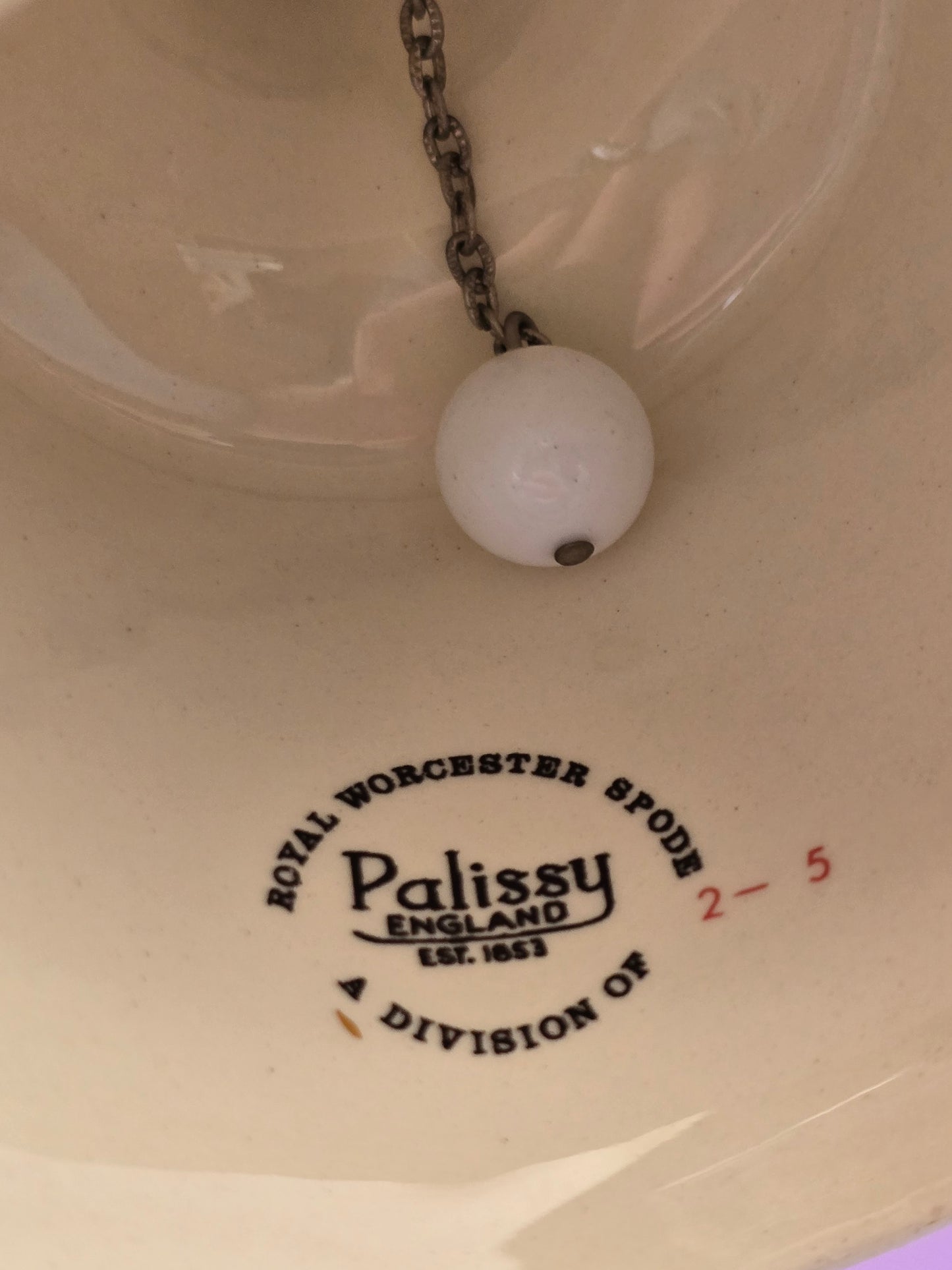 English Porcelain Table Bell – Hammersley & Palissy, c. 1970
