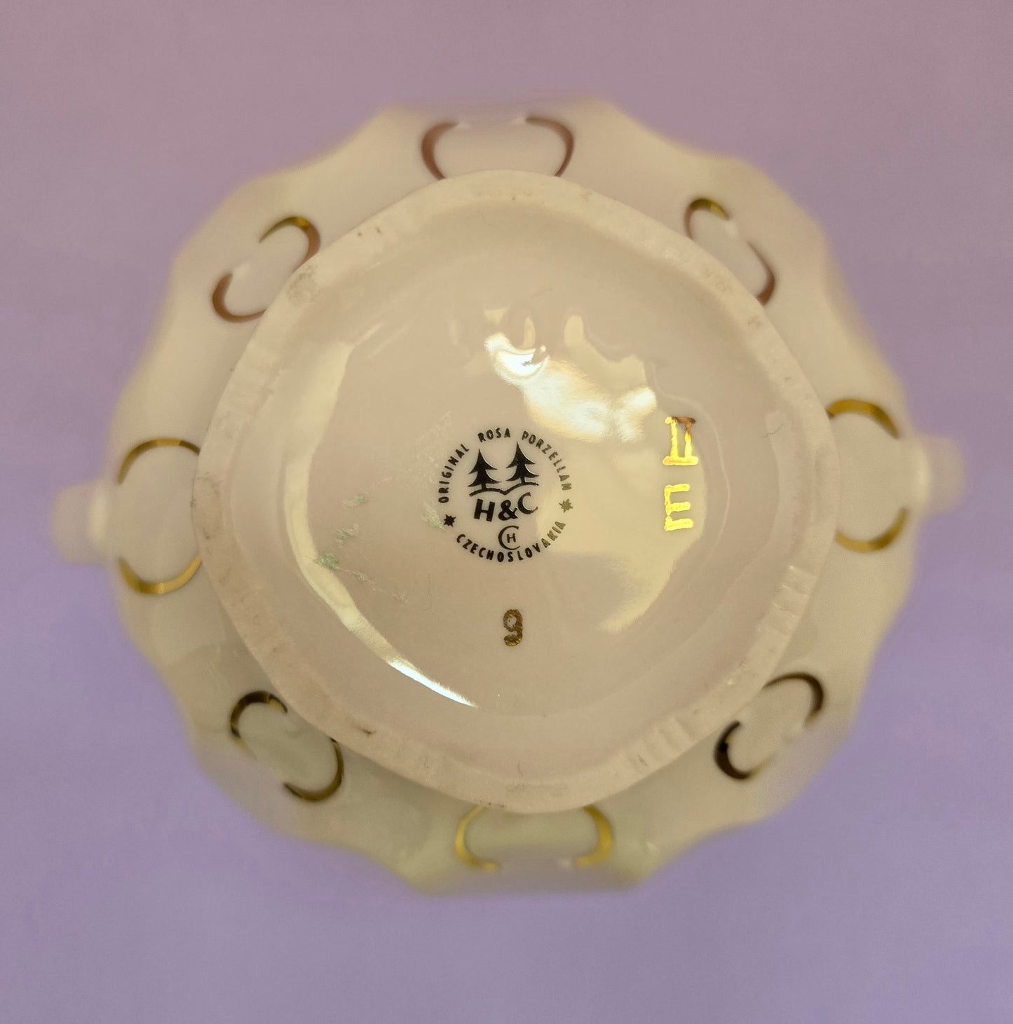 H&C Rosa Porzellan Pink Twin-Handled Vase, Czechoslovakia, c. 1940–1950