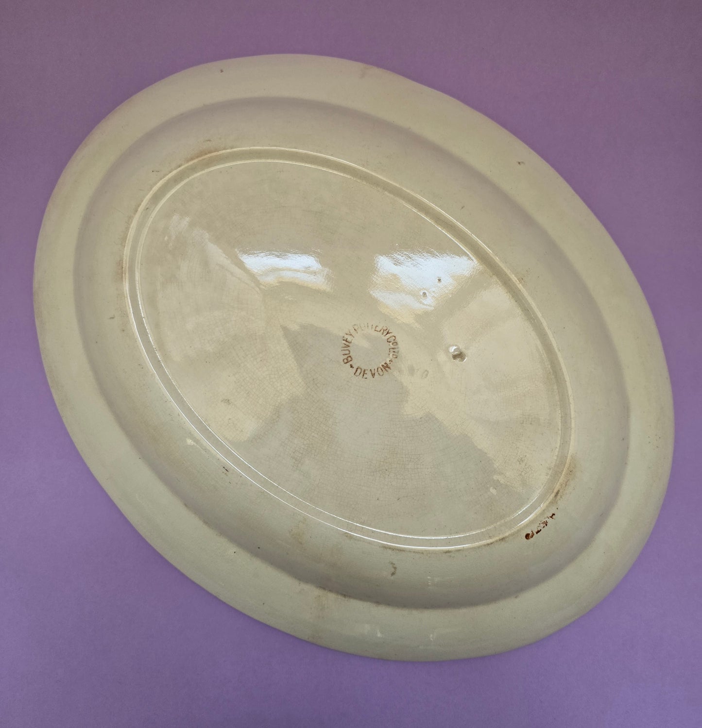 Antique Devon Pottery Serving Platter, Buvey Pottery Co. Ltd, c.1920