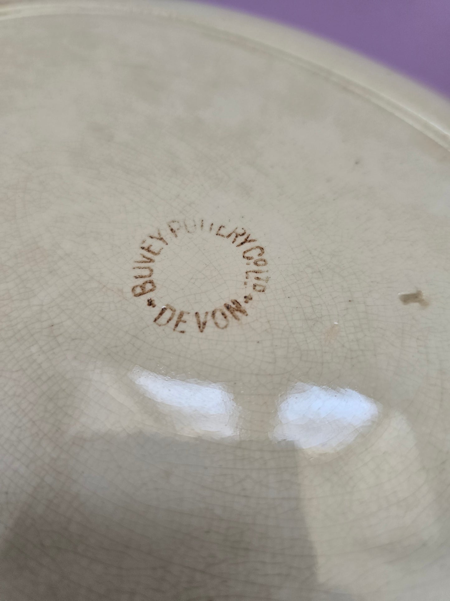 Antique Devon Pottery Serving Platter, Buvey Pottery Co. Ltd, c.1920