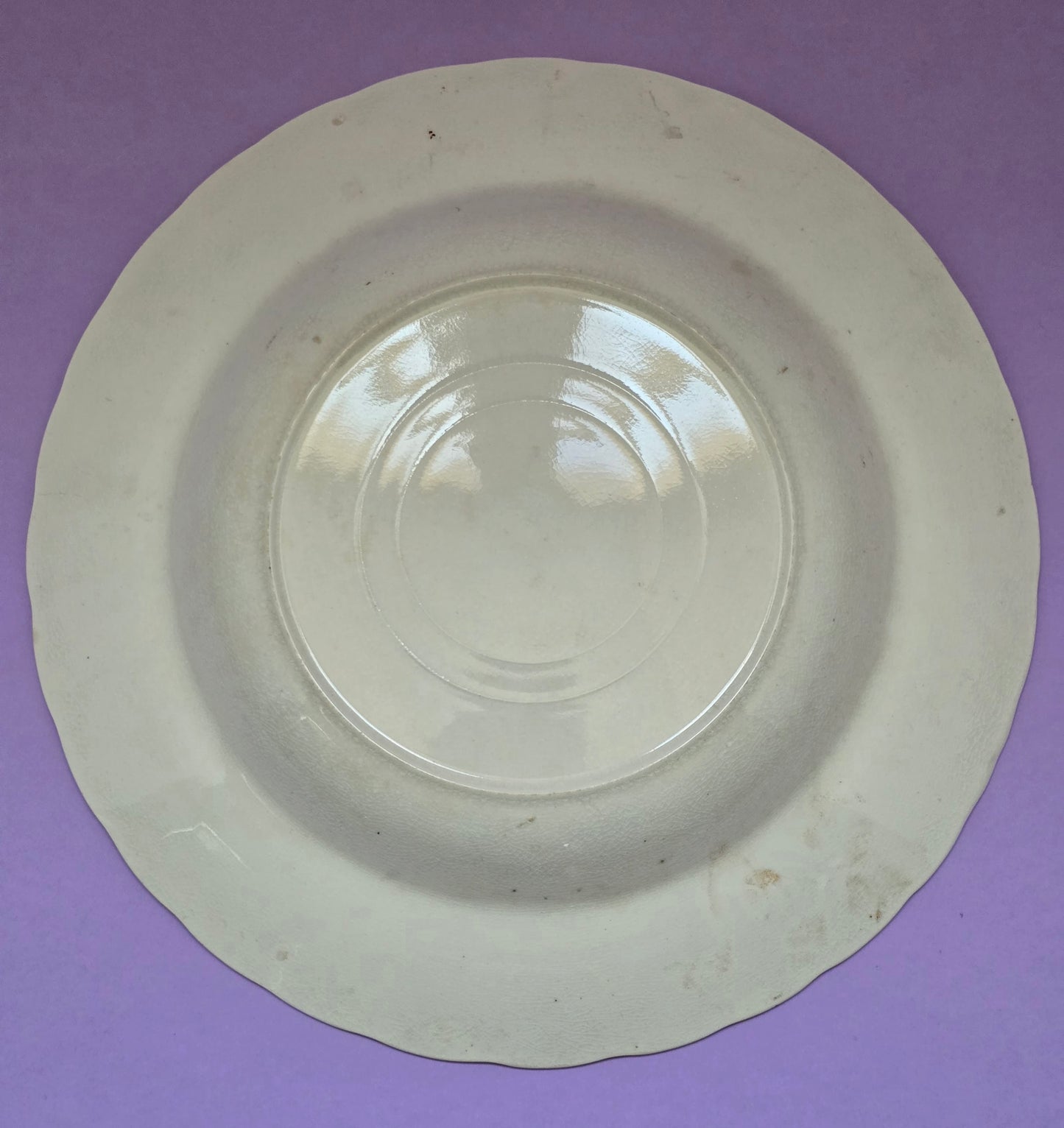 Antique English Soup Plate, Anemone Floral, attr. Devon, c.1900