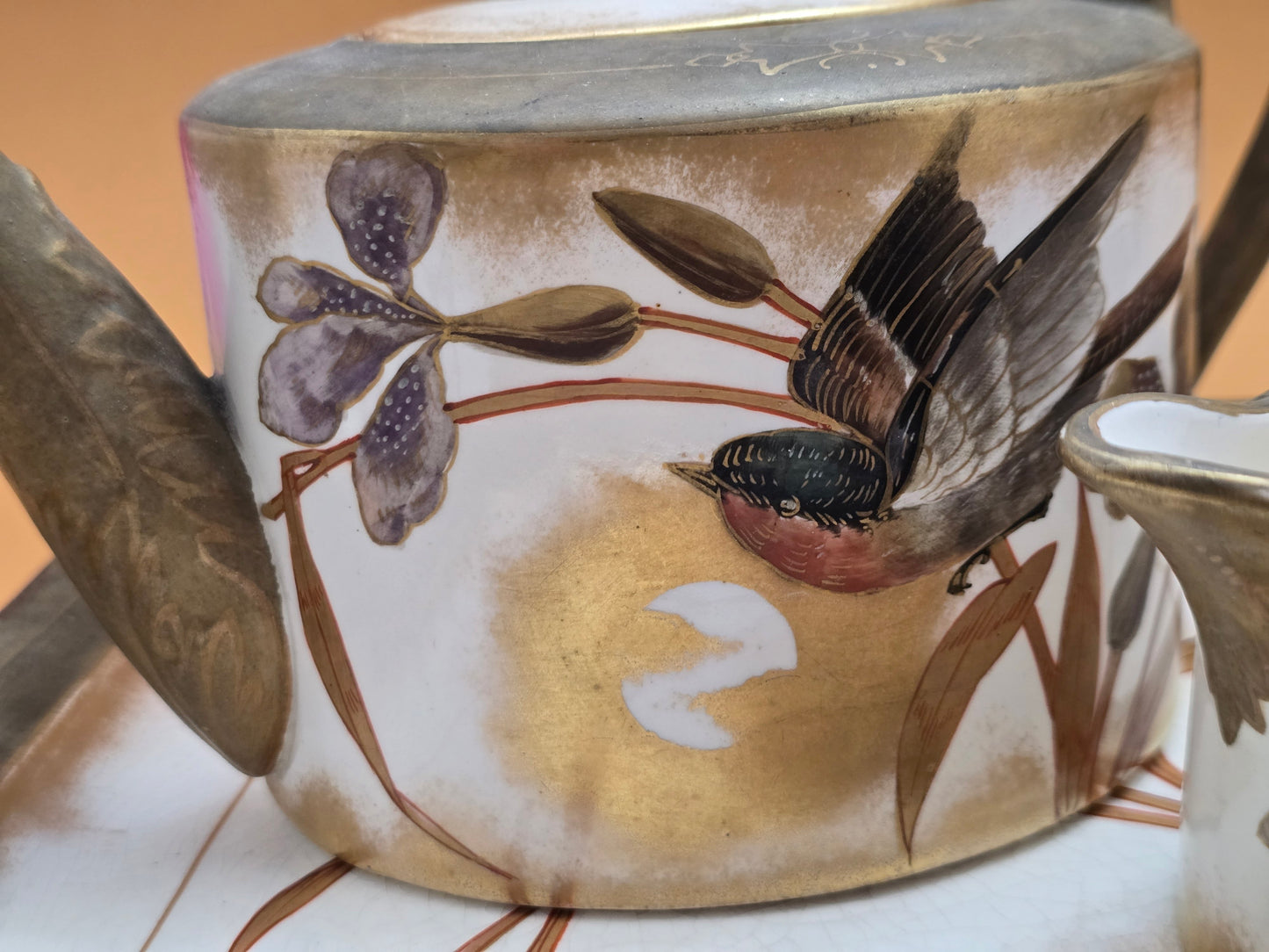 Royal Bonn Japonisme Bird & Owl Tea Service with Tray — c.1880 Germany