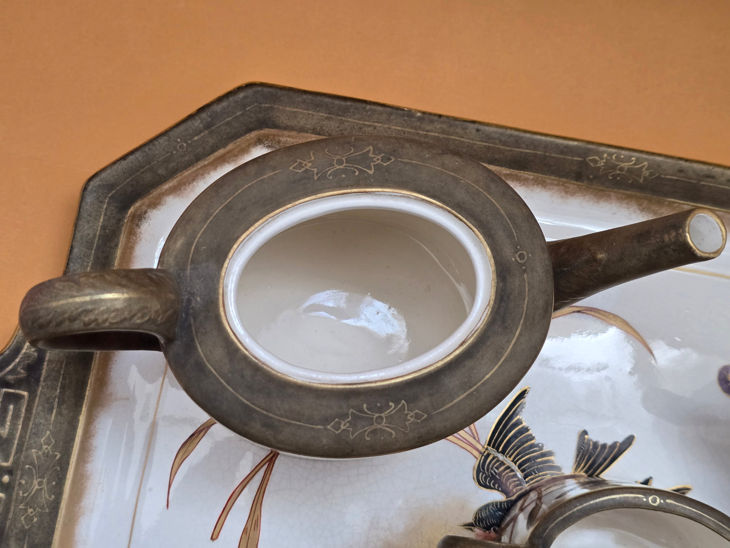 Royal Bonn Japonisme Bird & Owl Tea Service with Tray — c.1880 Germany