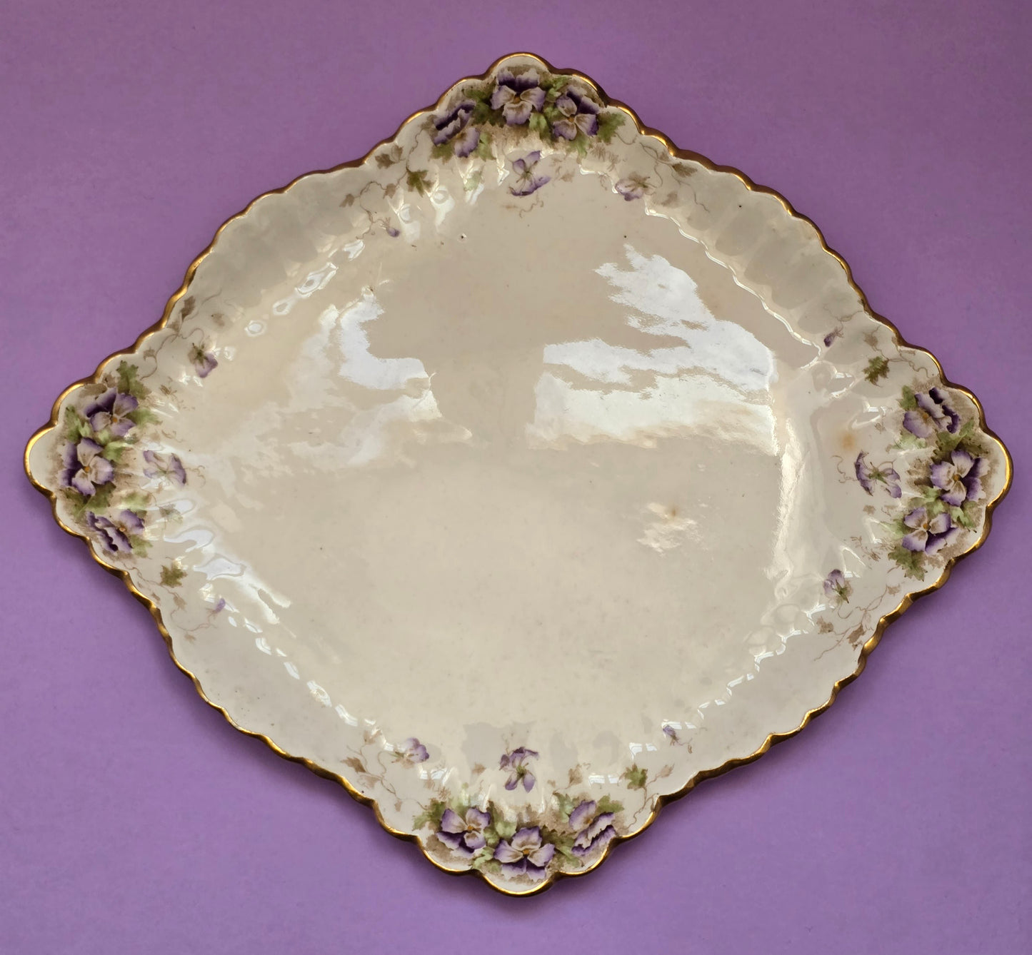 Chapman England Violet Tea Set for One — c.1900 Staffordshire