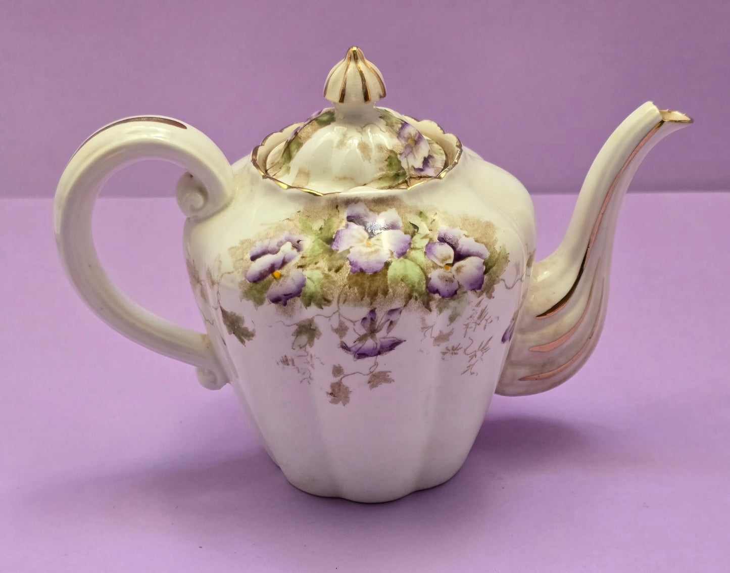 Chapman England Violet Tea Set for One — c.1900 Staffordshire