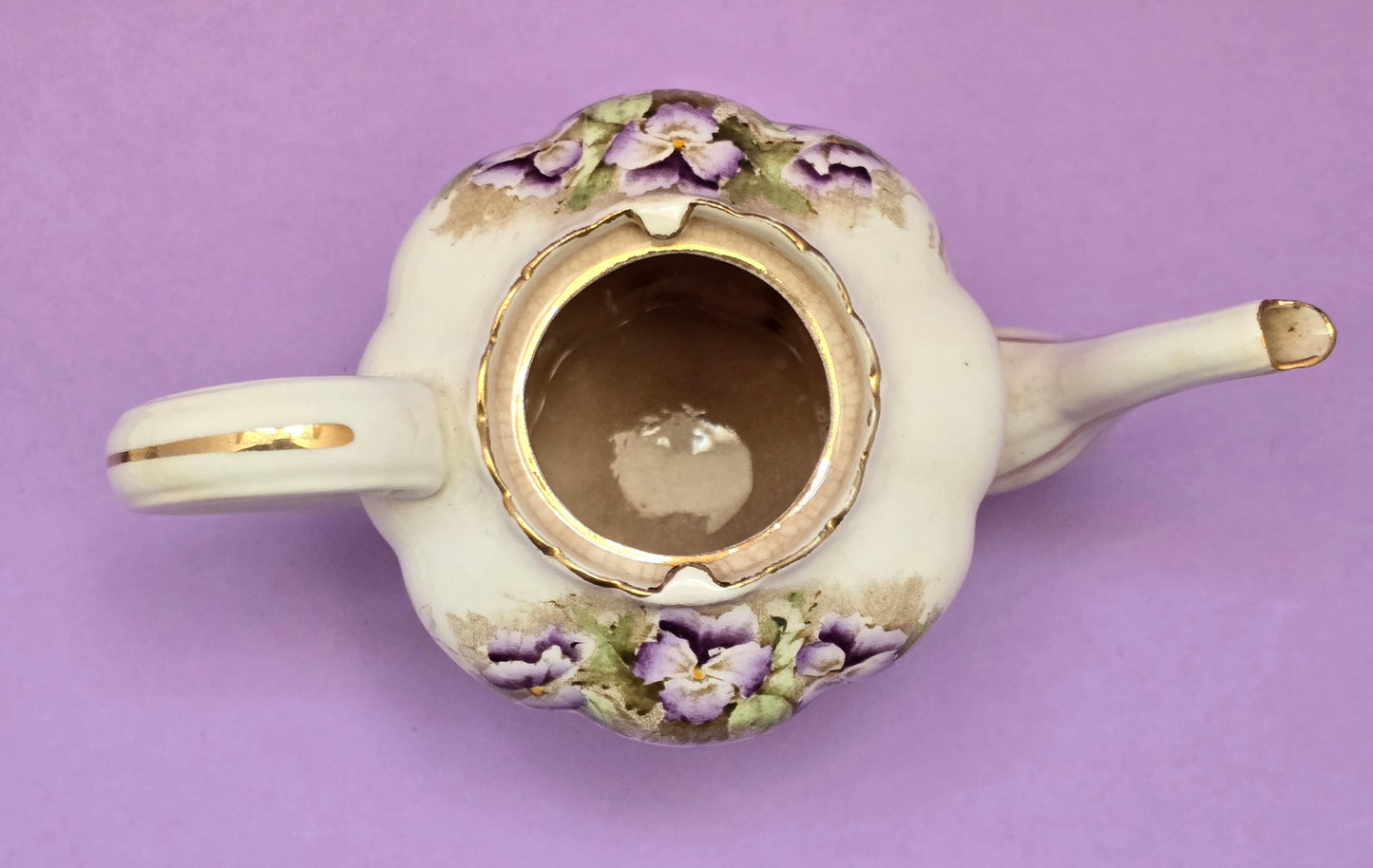 Chapman England Violet Tea Set for One — c.1900 Staffordshire