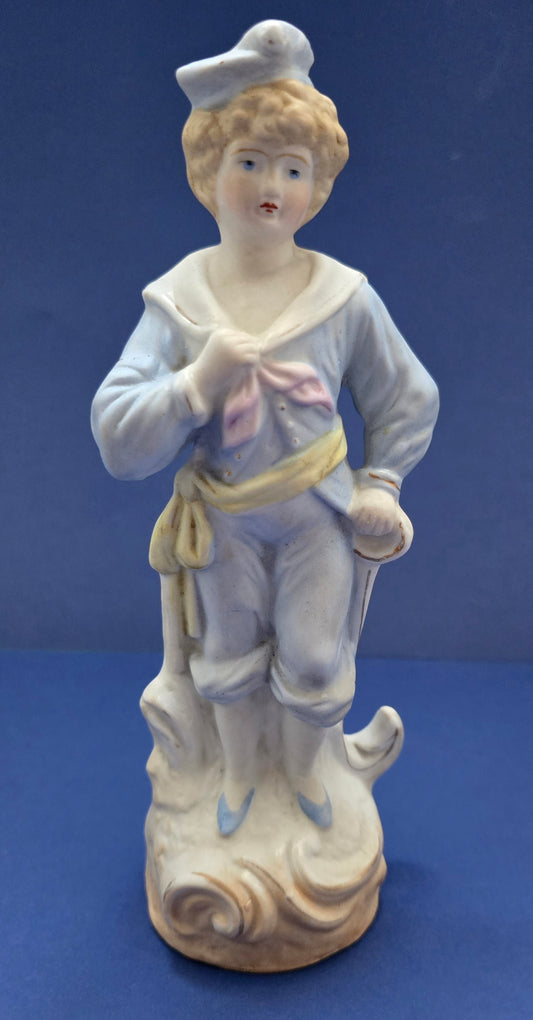 Antique German Bisque Porcelain Sailor Boy Figurine – c.1880
