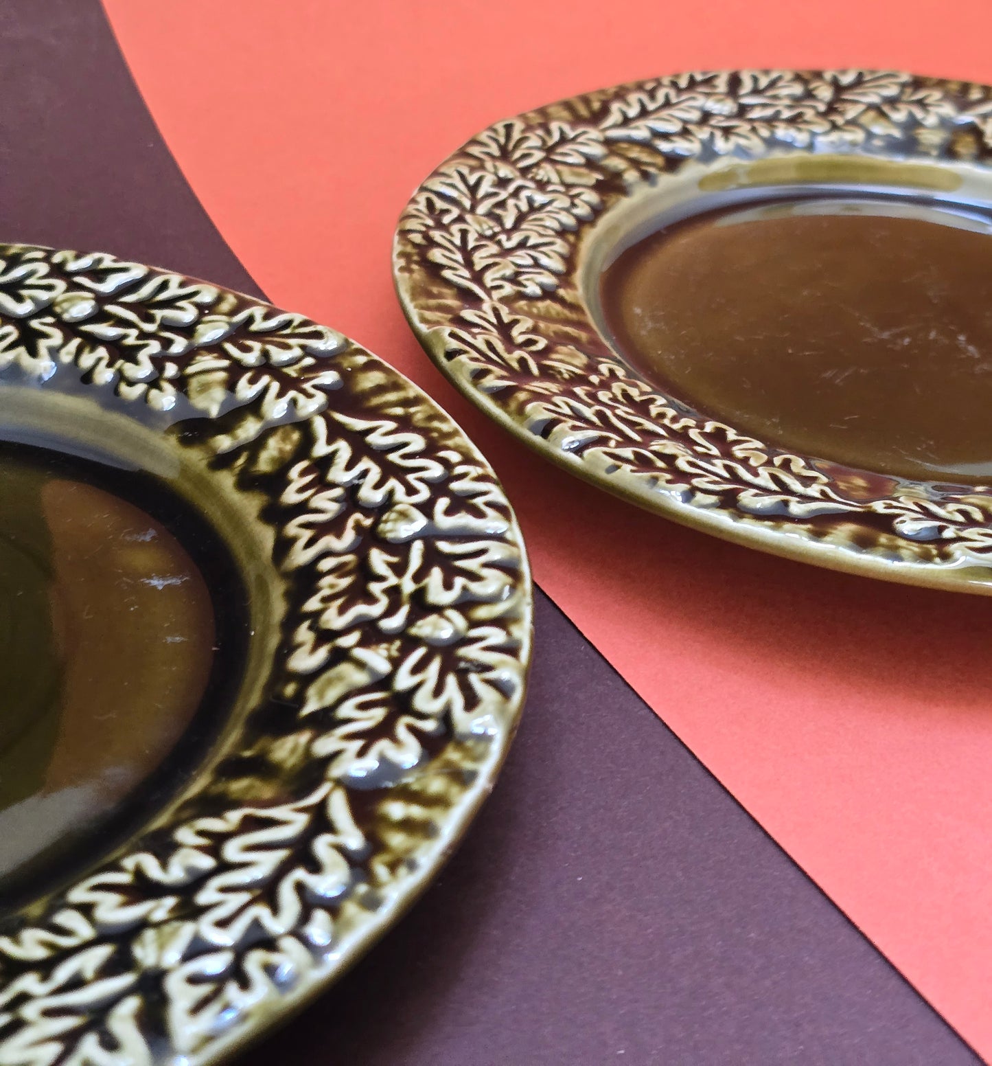 Casa Pupo Vintage Green Majolica Oak Leaf Side Plate – Portugal, 1970s