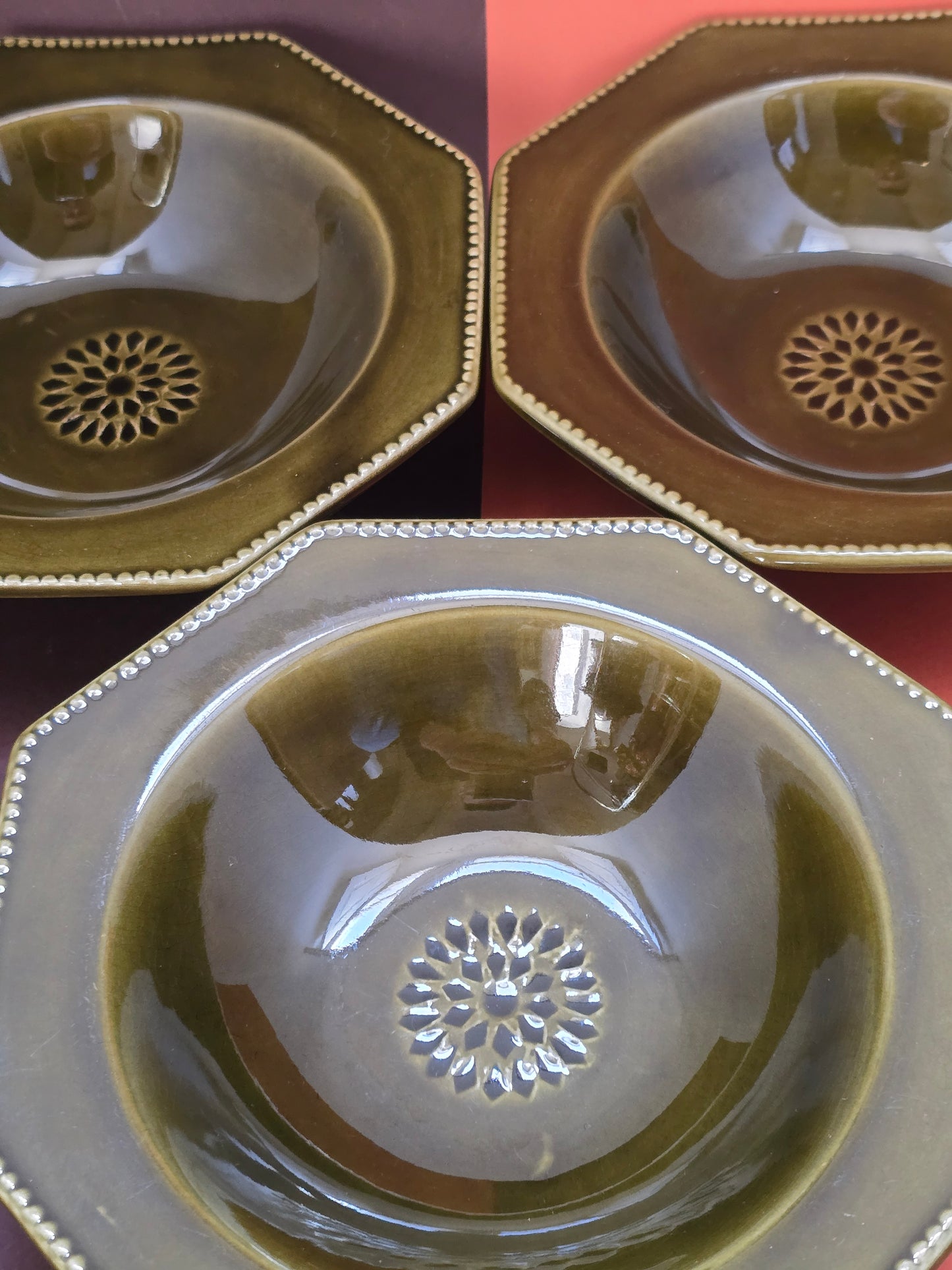 Casa Pupo Vintage Green Majolica Soup Bowl – Portugal, 1970s