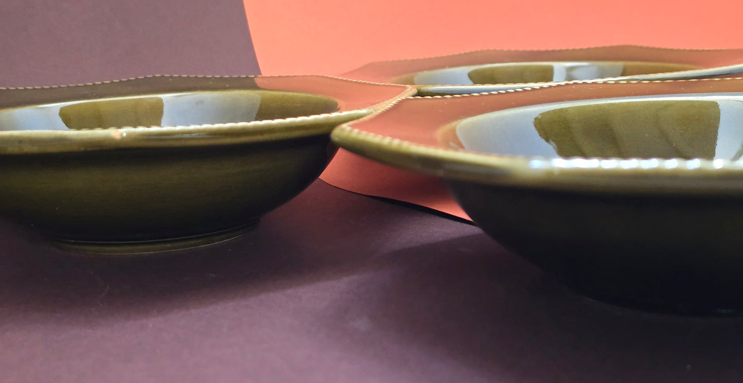 Casa Pupo Vintage Green Majolica Soup Bowl – Portugal, 1970s