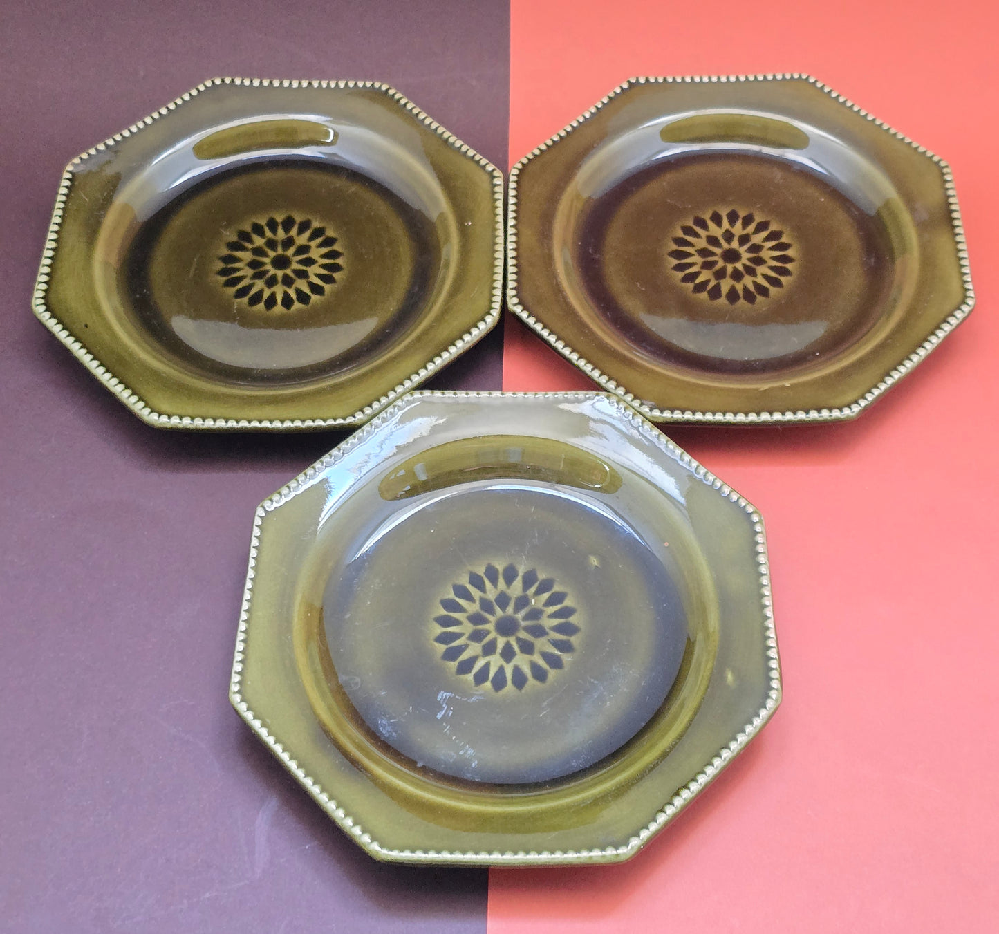 Casa Pupo Vintage Green Majolica Dahlia Side Plate – Portugal, 1970s