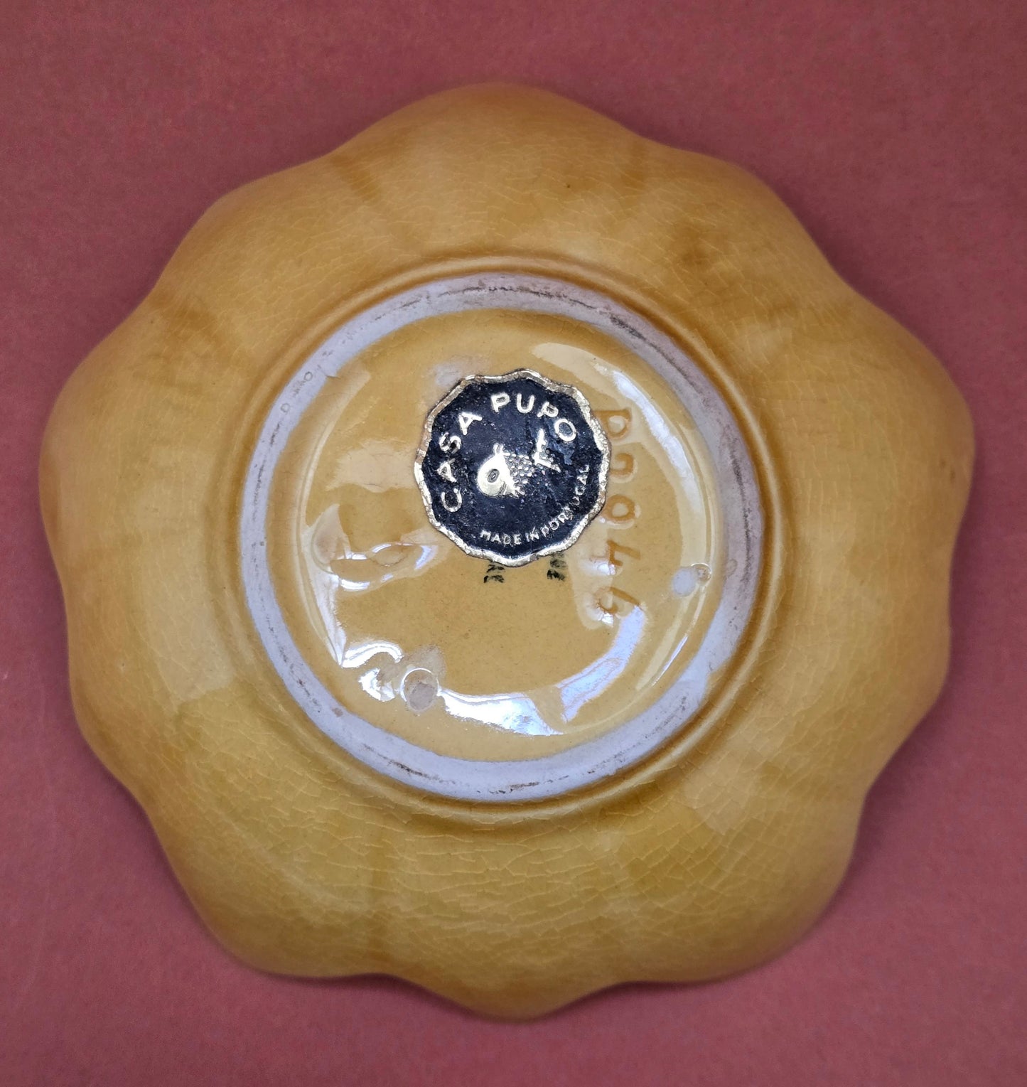 Casa Pupo Vintage Amber Sunflower Dish – Portugal, 1970s