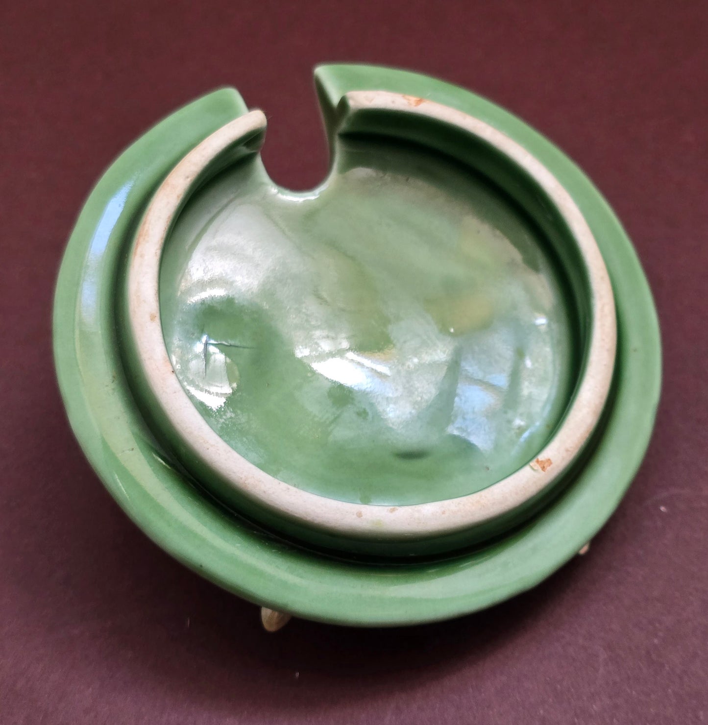Casa Pupo Vintage Green Majolica Sugar Pot with Lemon Lid & Spoon – Portugal, 1970s