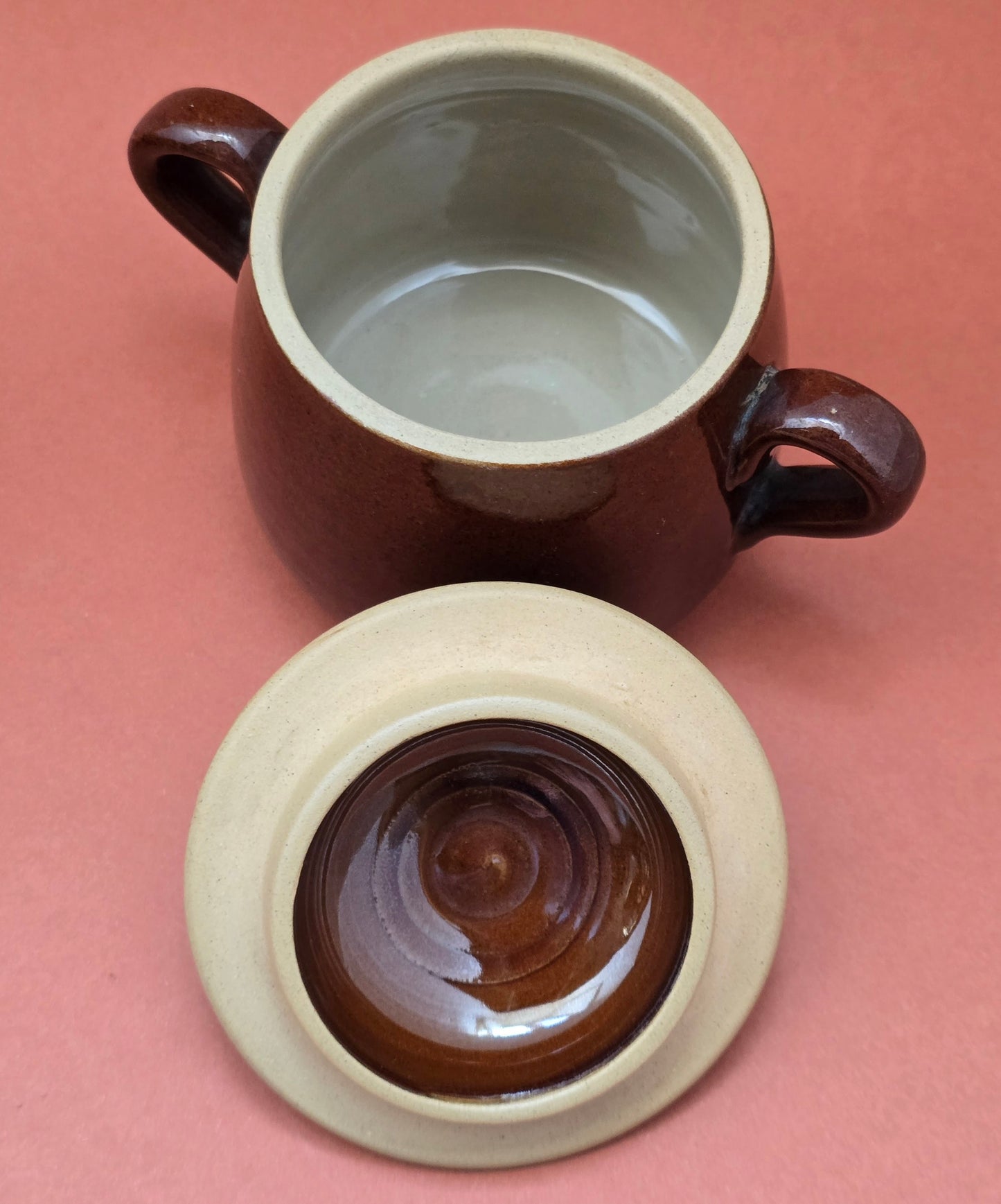 Sarreguemines French Stoneware Set – Sugar Bowl & Saucers