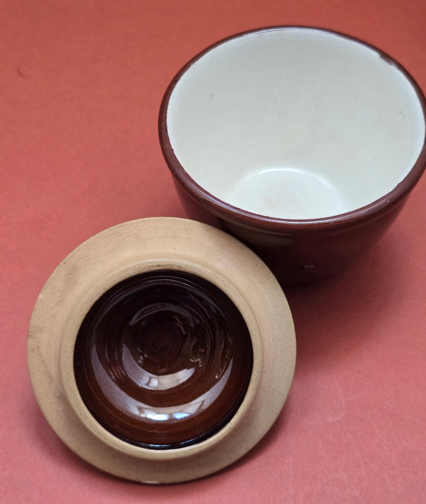 Sarreguemines French Stoneware Set – Sugar Bowl & Saucers