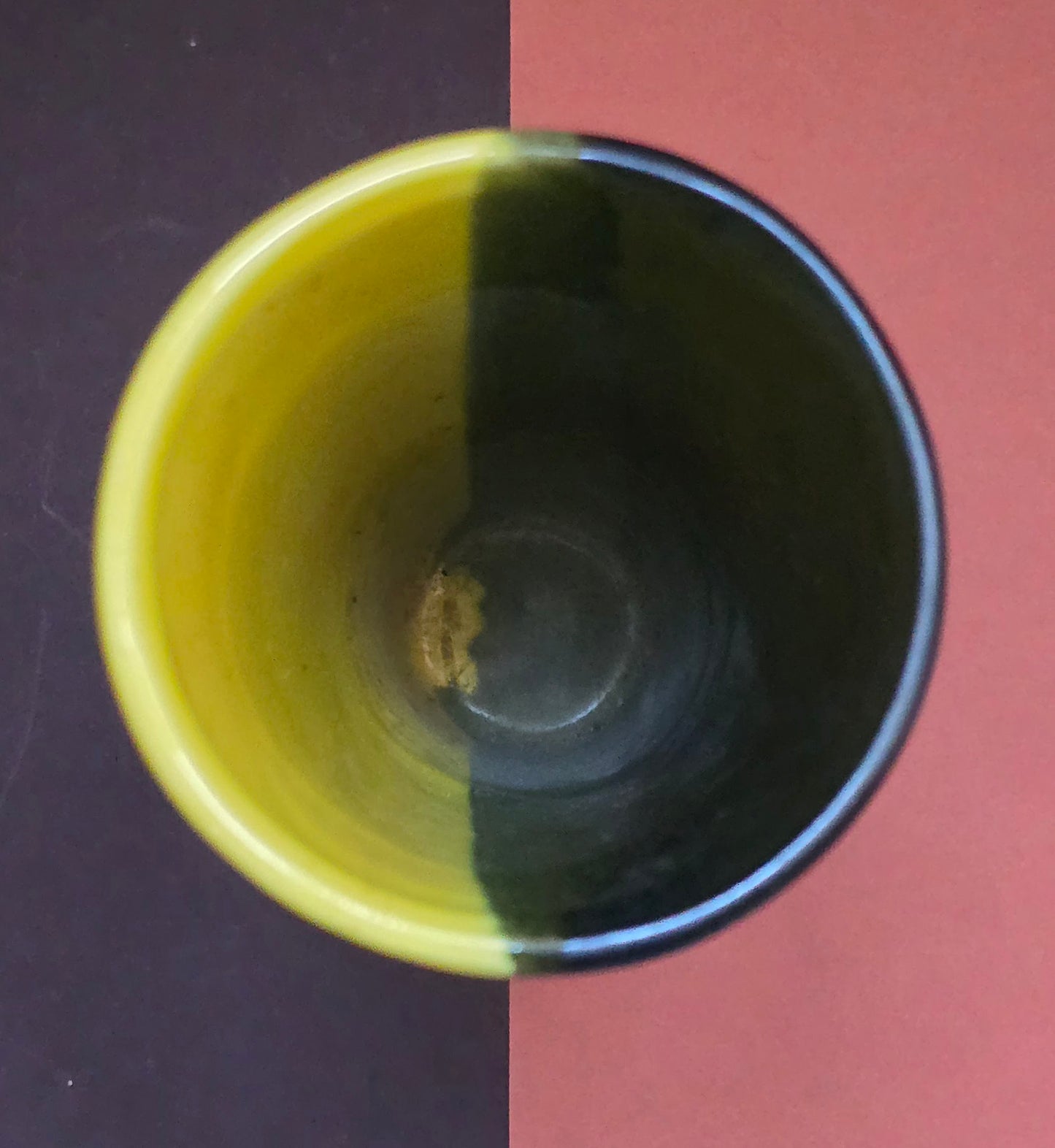 Mid-Century Bi-Colour Vase – Yellow & Black, c.1950