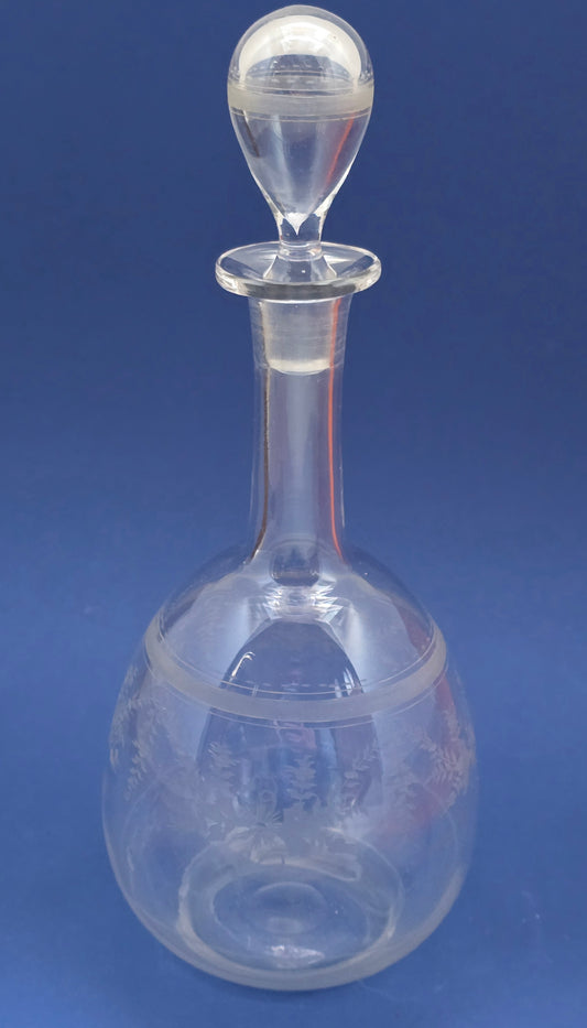 Victorian Engraved Crystal Decanter with Stopper – c.1870