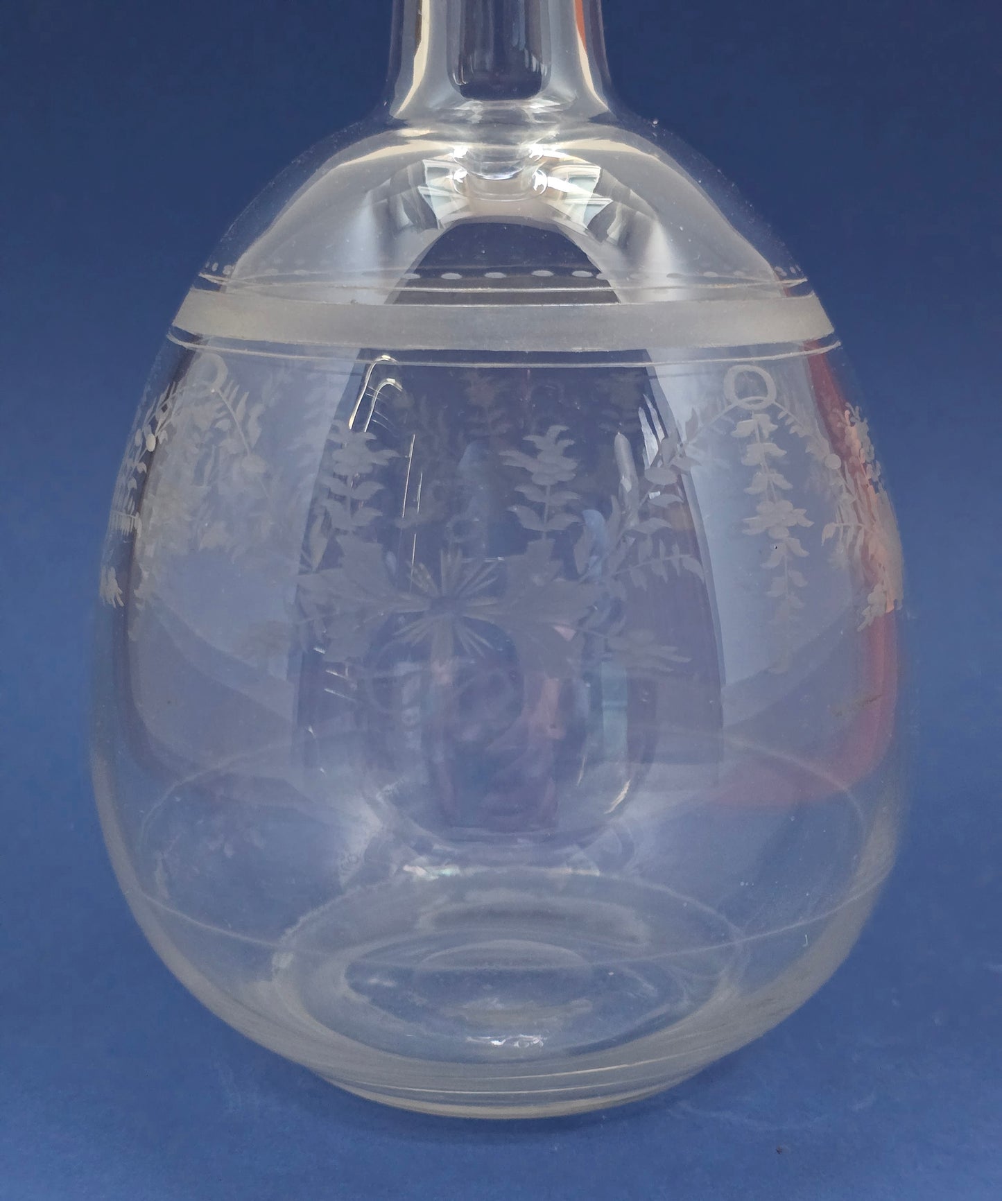Victorian Engraved Crystal Decanter with Stopper – c.1870
