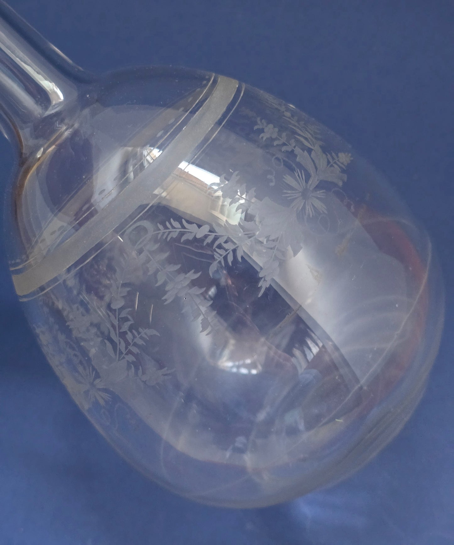 Victorian Engraved Crystal Decanter with Stopper – c.1870
