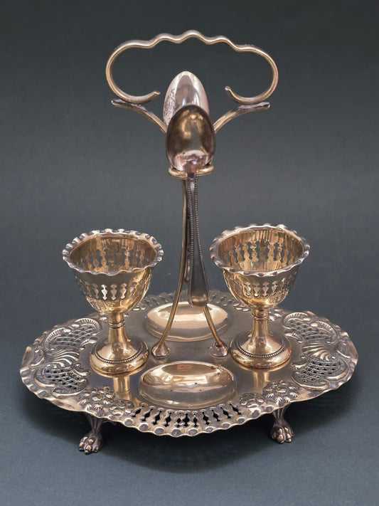 Edwardian Silver-Plated Egg Cruet Set – EPNS, c.1900