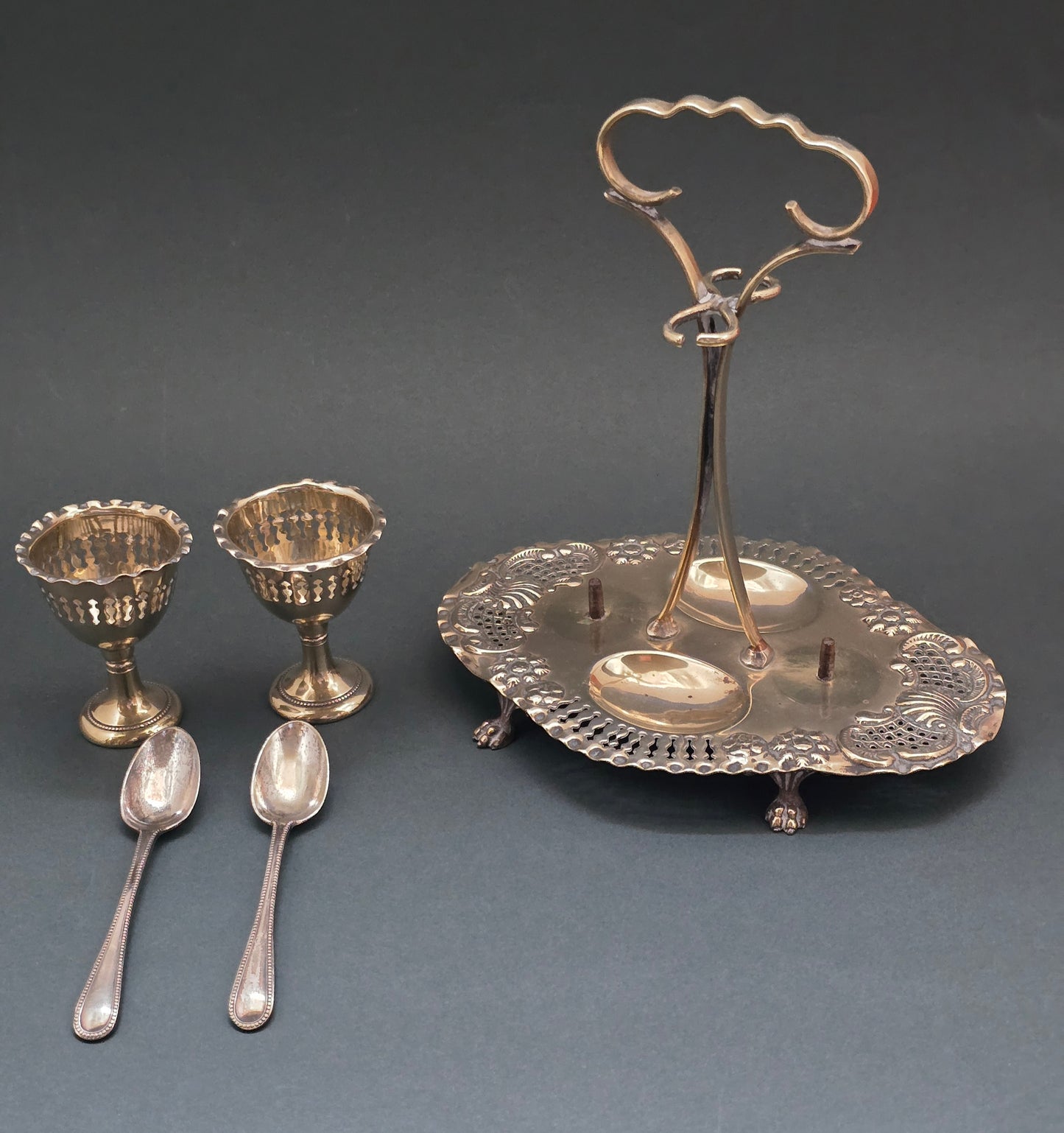 Edwardian Silver-Plated Egg Cruet Set – EPNS, c.1900