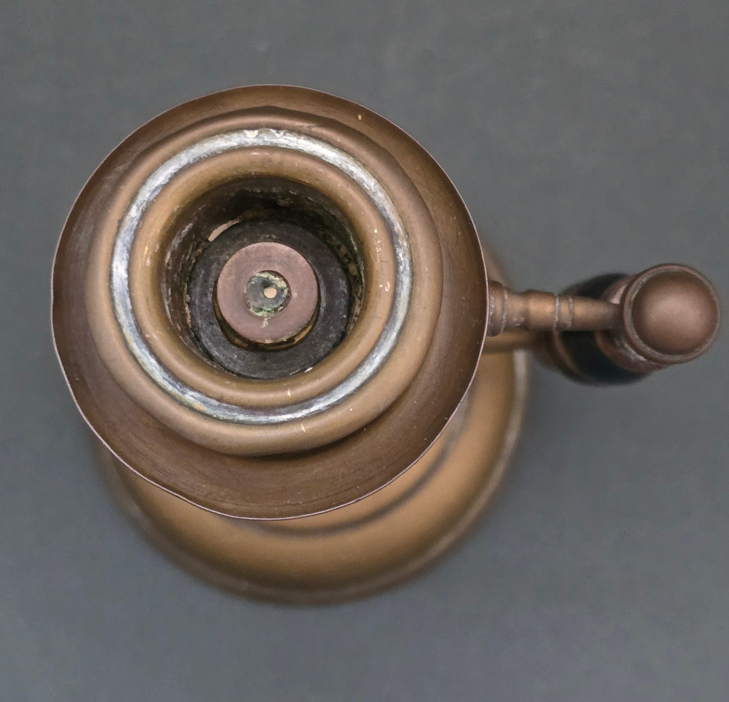 Victorian Brass Push-Up Candlestick with Wooden Handle – c.1880