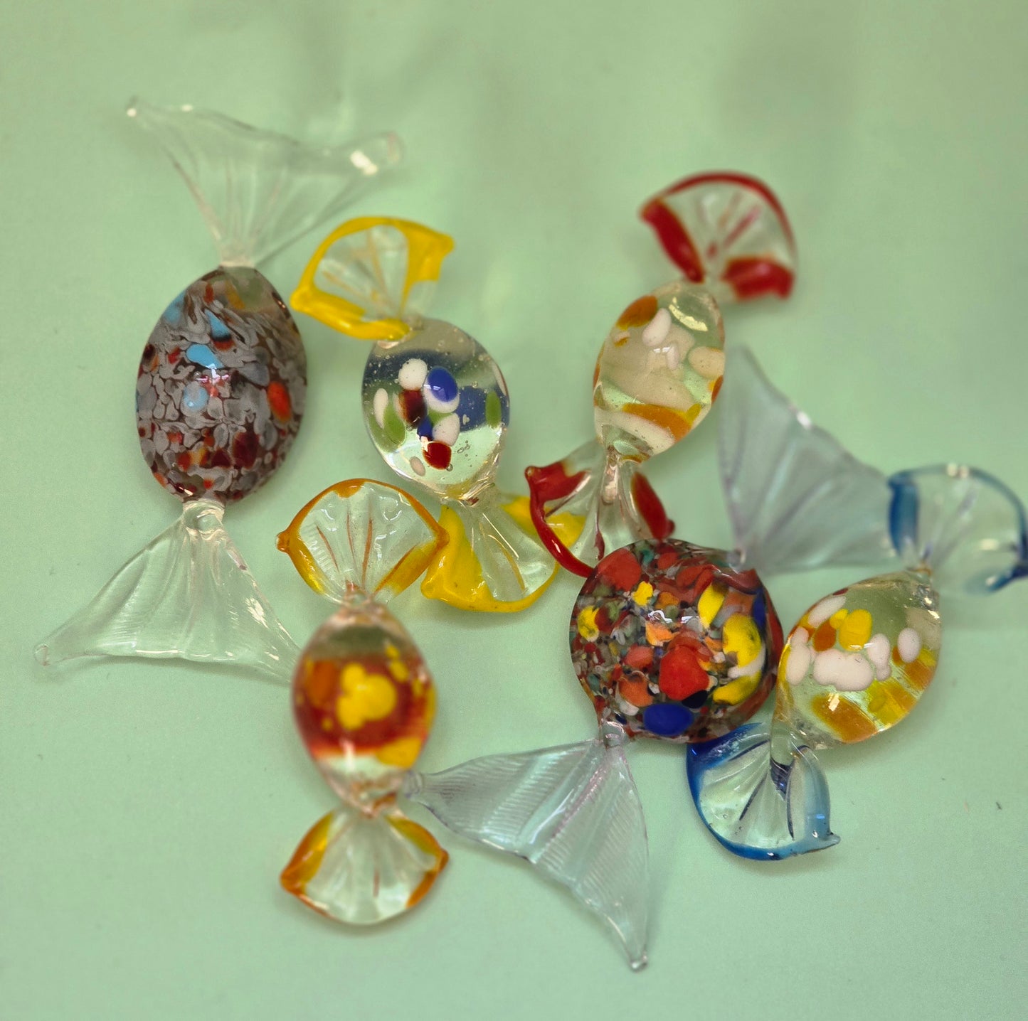 Vintage Murano Glass Candy Set of 6 — Handblown Italian Art Glass, 1970s