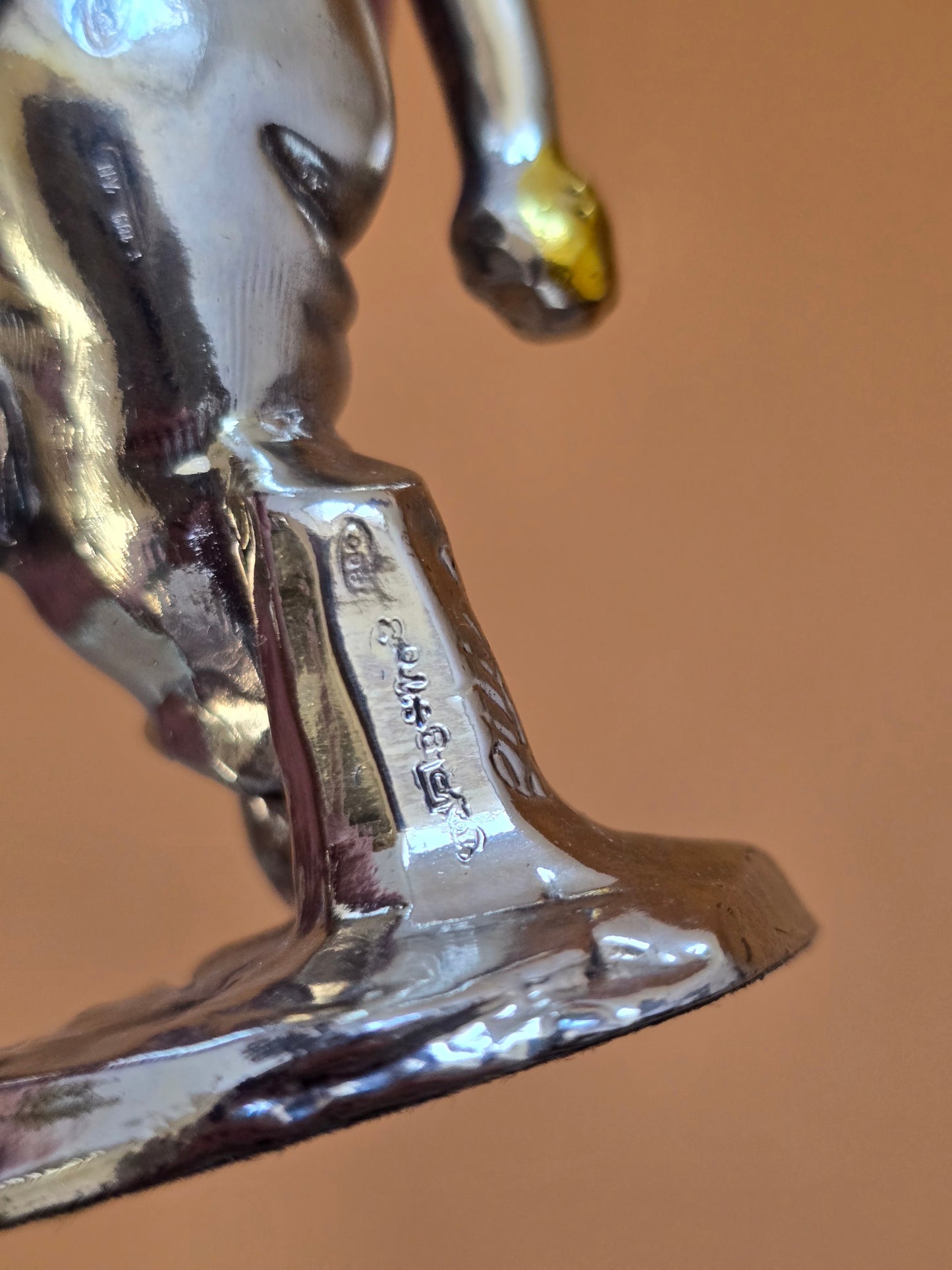 Italian Silver over Resin Harlequin Jester Figurine — 925 Silver, 1980s