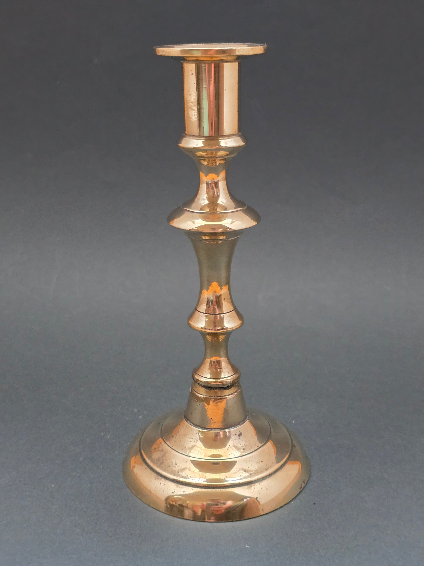 Vintage Brass Candlestick — Georgian Style Reproduction, 1970s