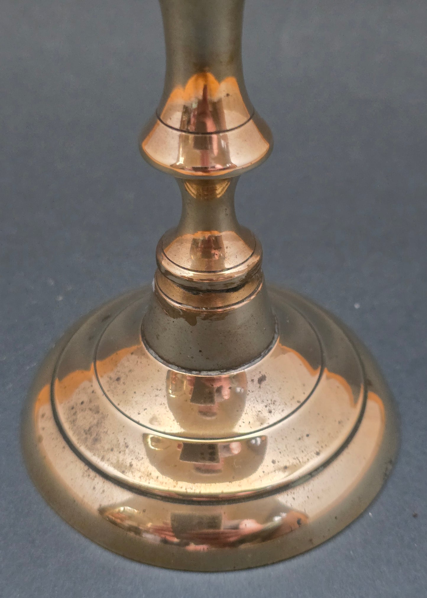 Vintage Brass Candlestick — Georgian Style Reproduction, 1970s