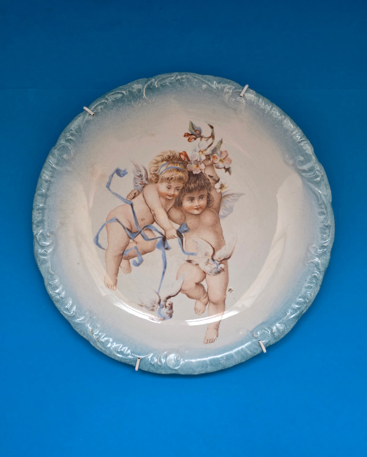 Antique Empire Works Cherub Wall Plate, 22.5 cm | c. 1890