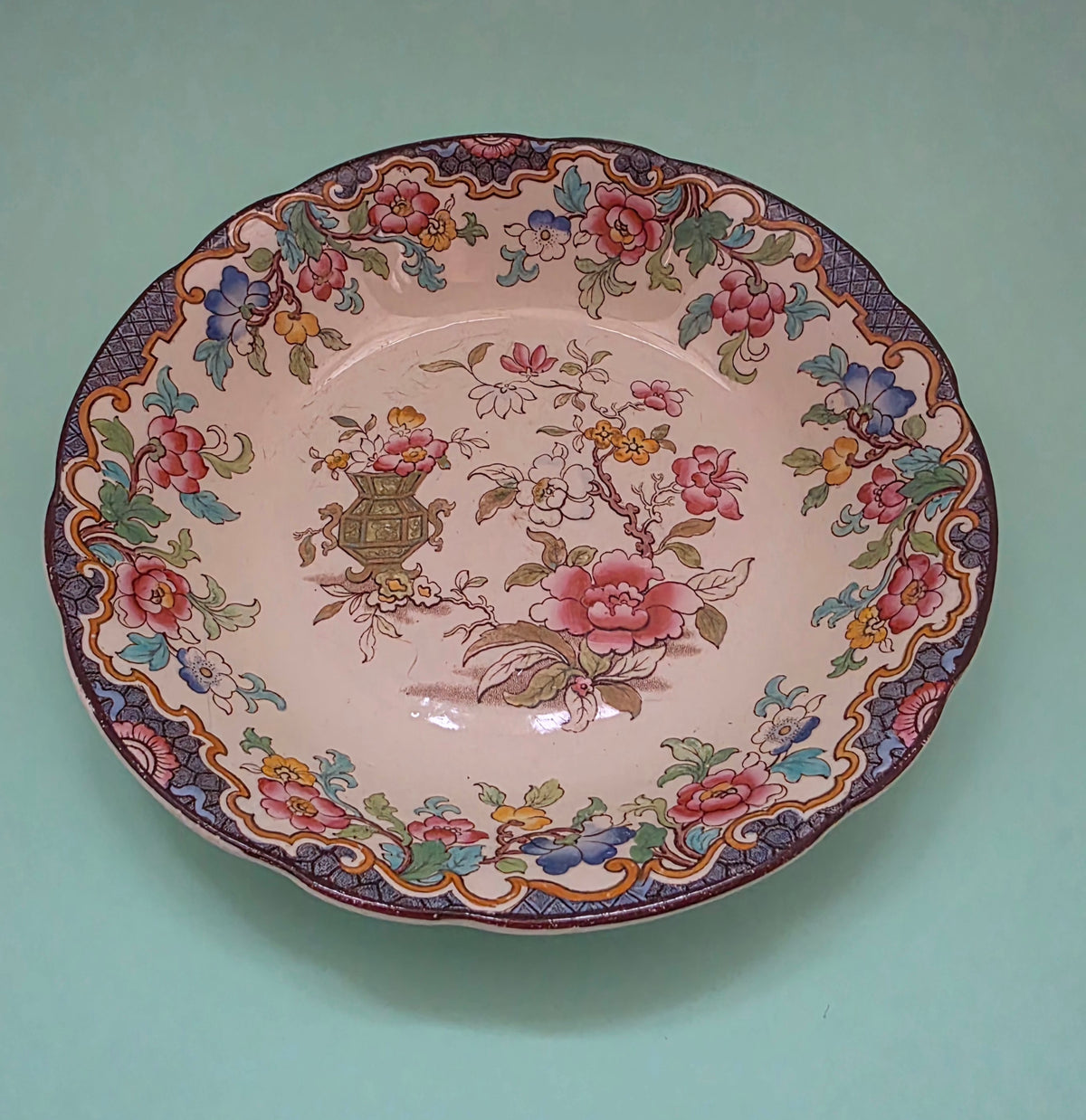 Antique Ridways Simlay Floral Bowl, 18.5 cm | c. 1900