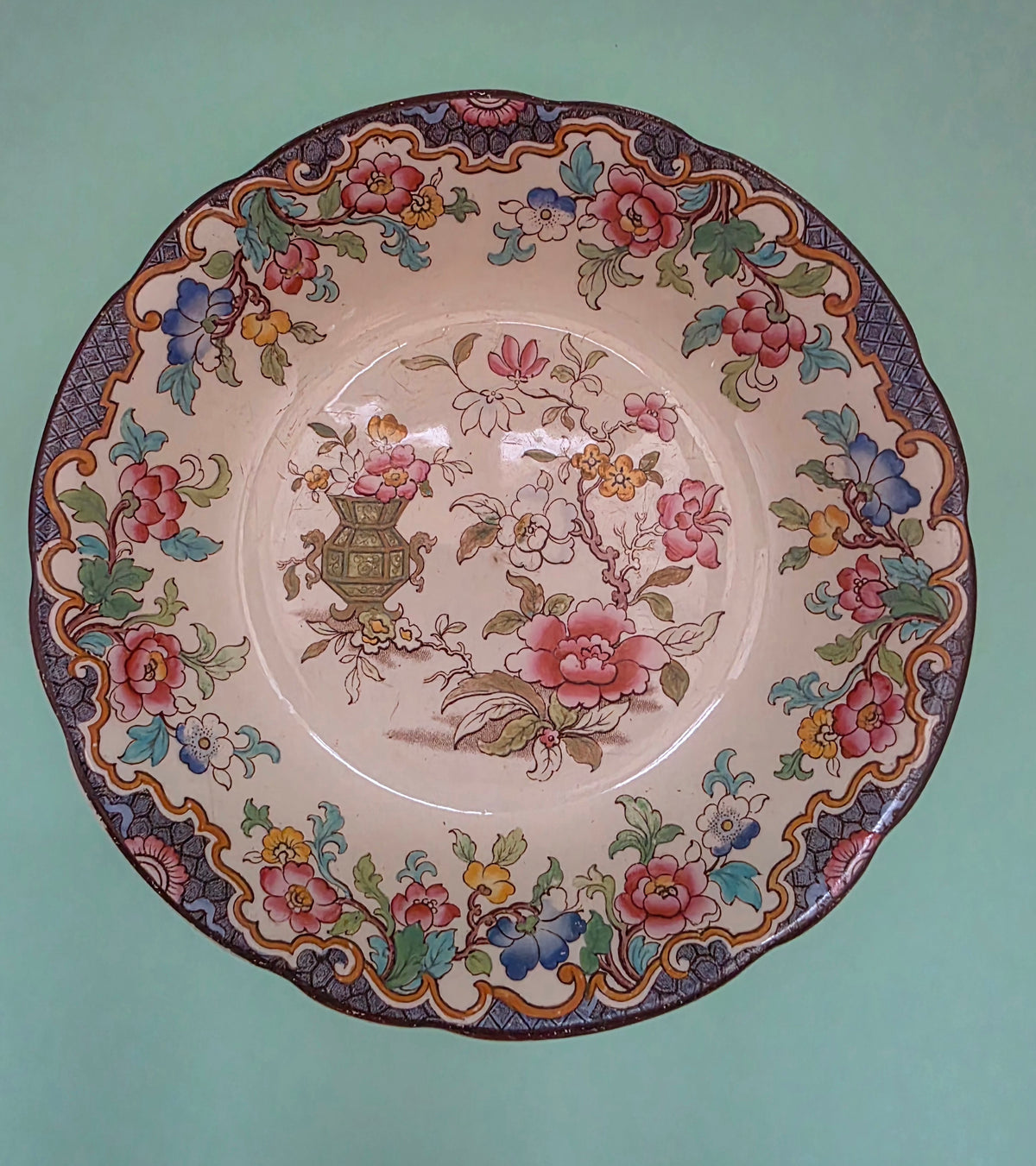 Antique Ridways Simlay Floral Bowl, 18.5 cm | c. 1900